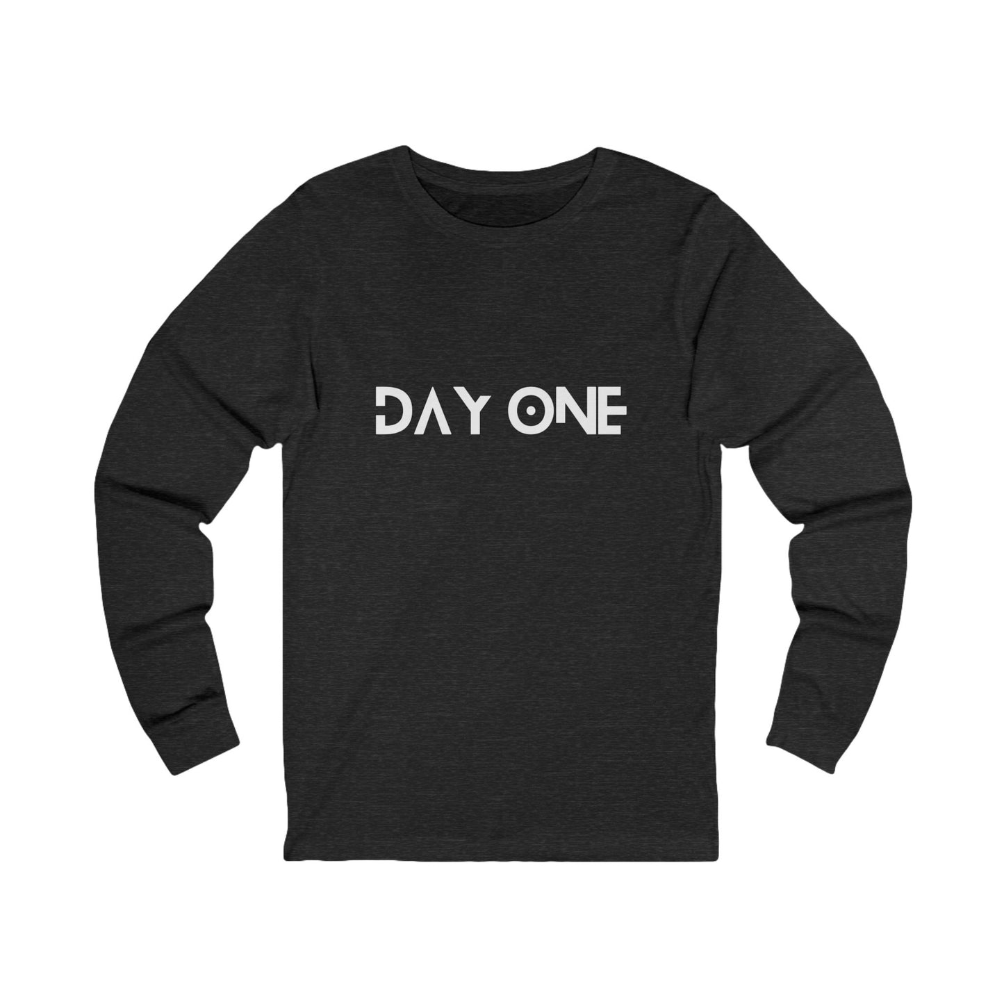 DAY ONE - white text - Jersey Long Sleeve Tee