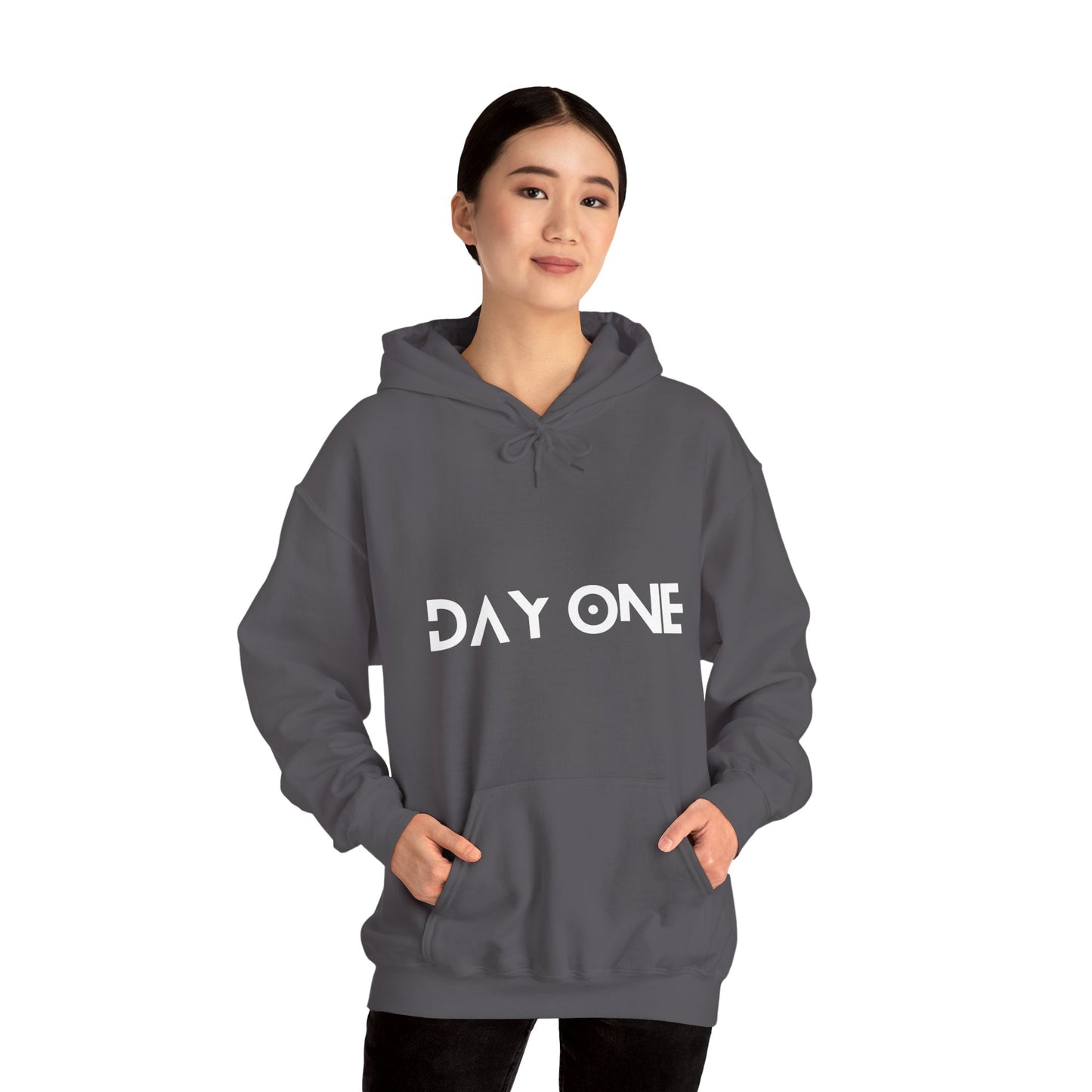 DAY ONE - white text - Hooded Sweatshirt