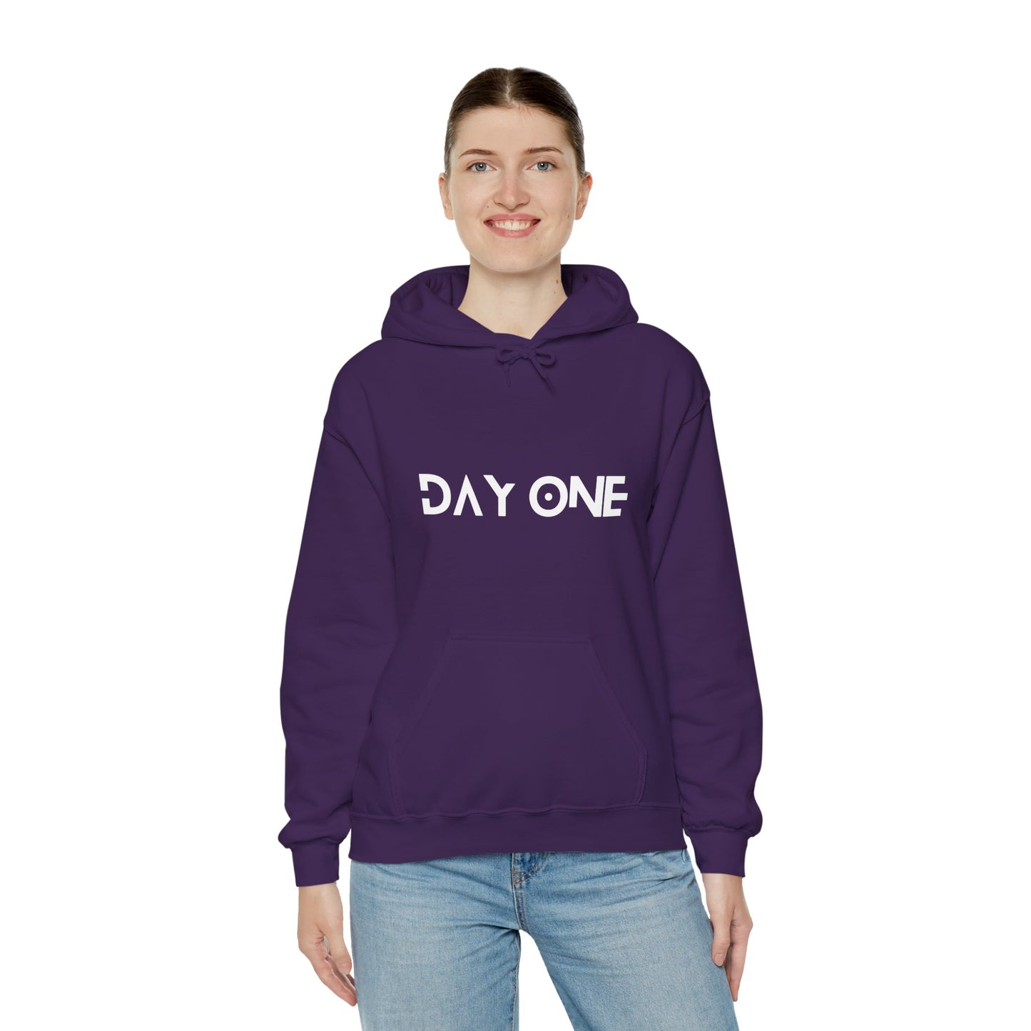 DAY ONE - white text - Hooded Sweatshirt