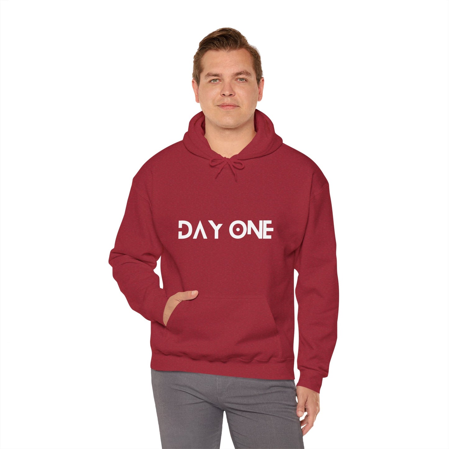 DAY ONE - white text - Hooded Sweatshirt