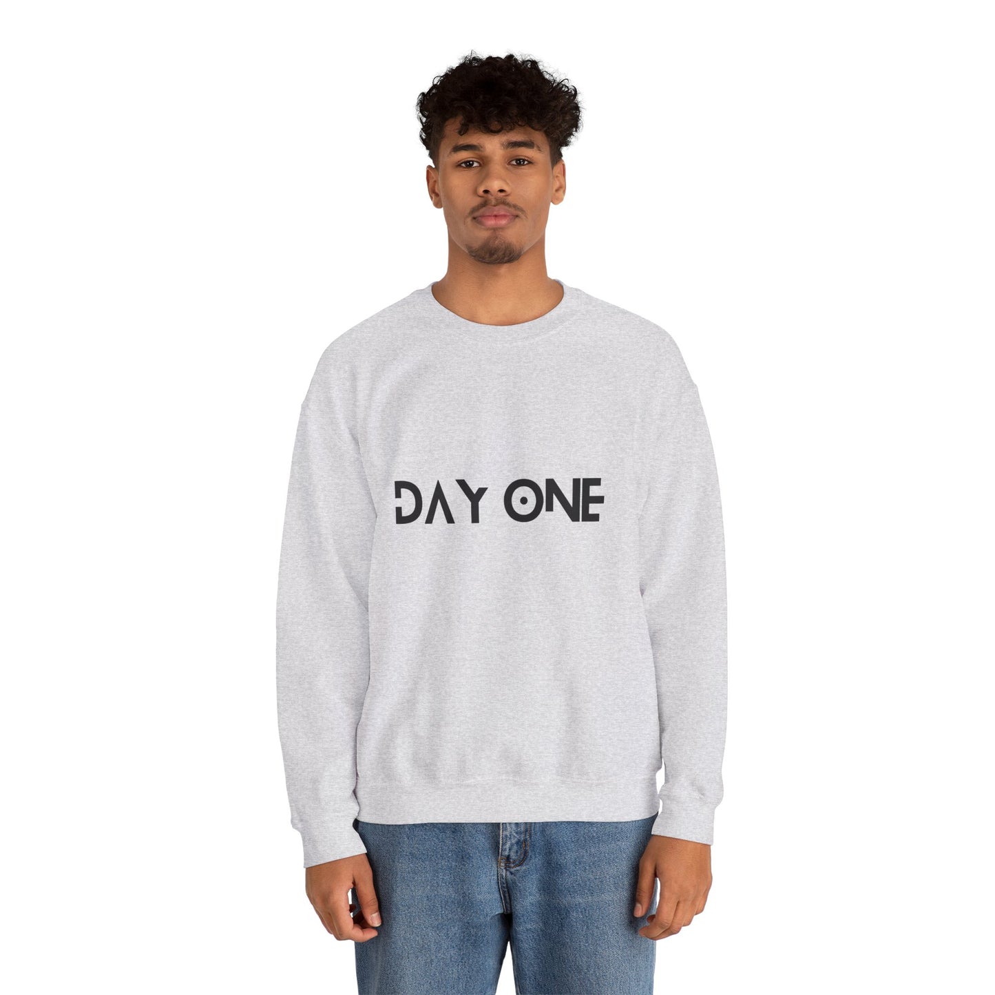 DAY ONE - black text - Crewneck Sweatshirt