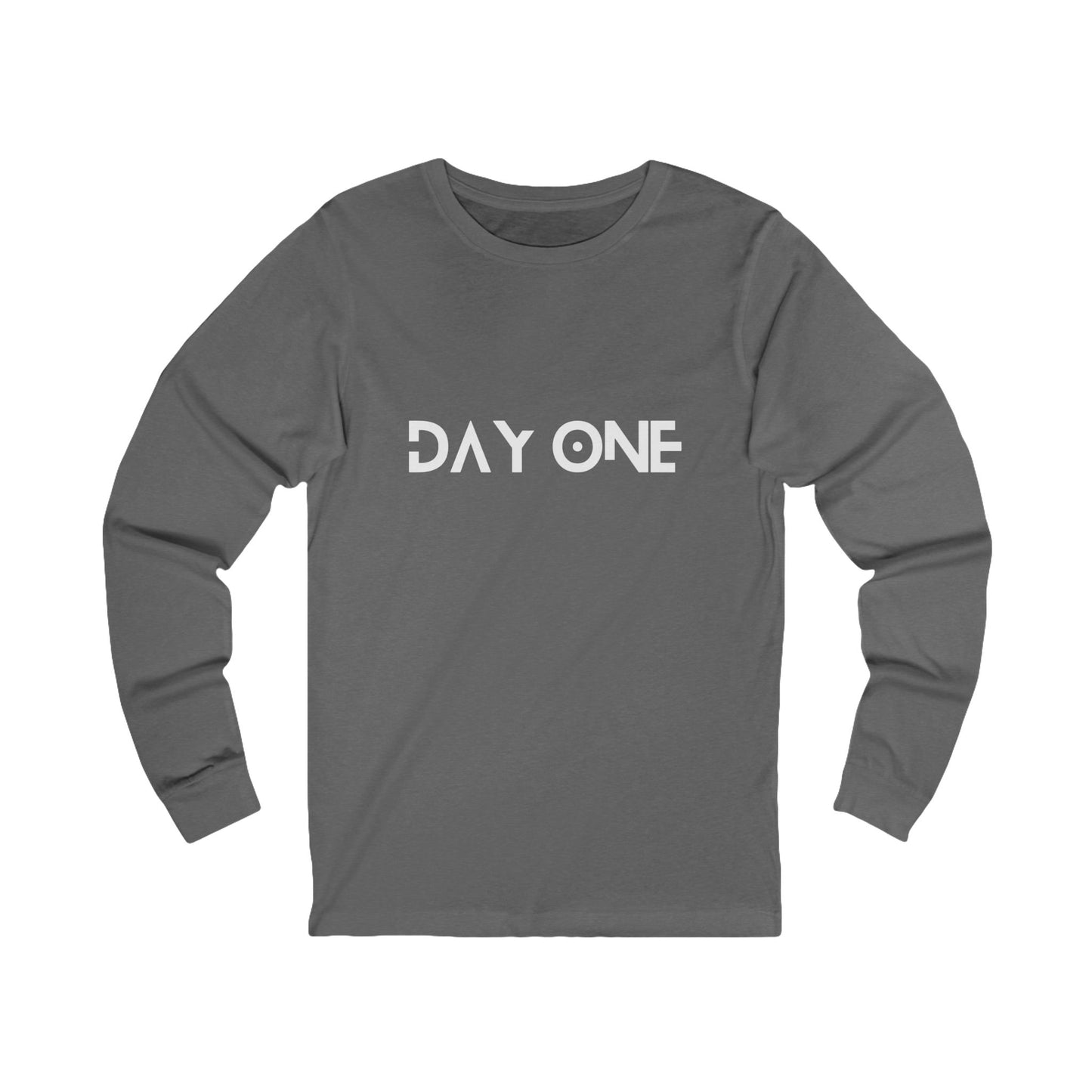 DAY ONE - white text - Jersey Long Sleeve Tee