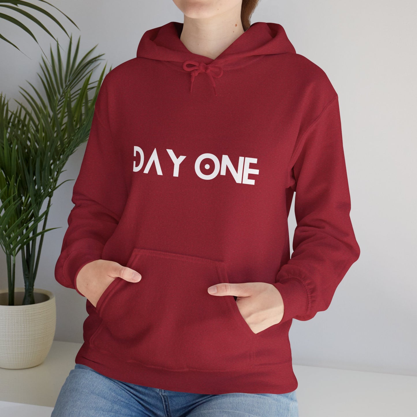 DAY ONE - white text - Hooded Sweatshirt