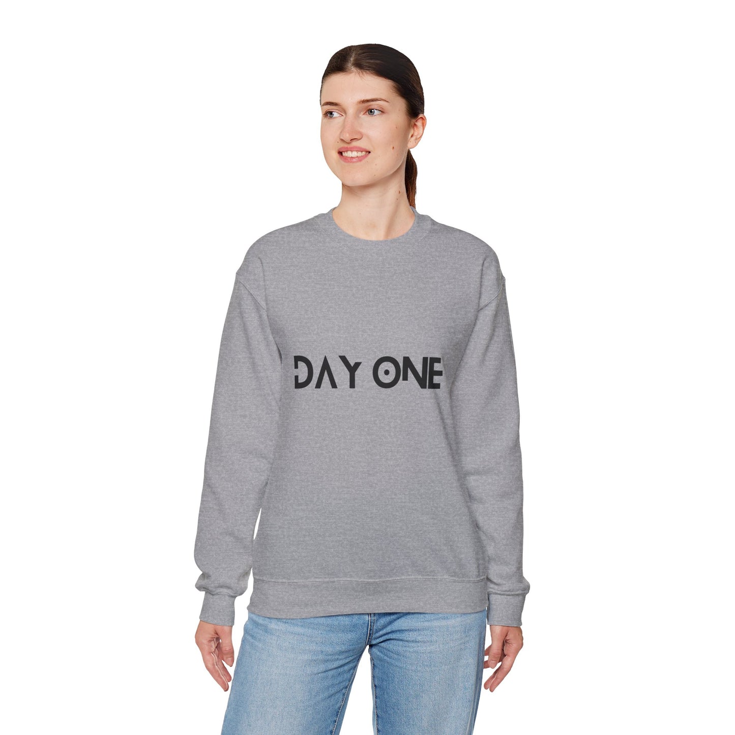 DAY ONE - black text - Crewneck Sweatshirt