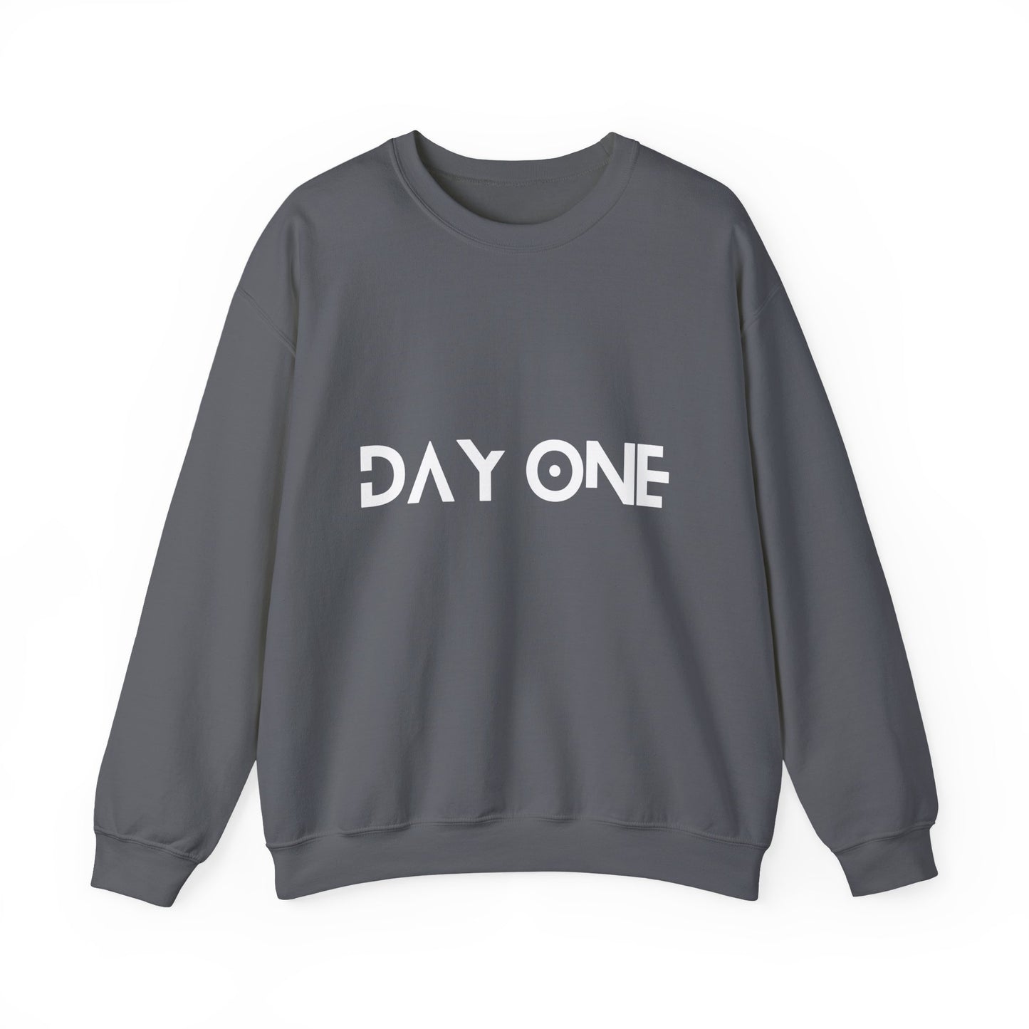 DAY ONE - white text - Crewneck Sweatshirt
