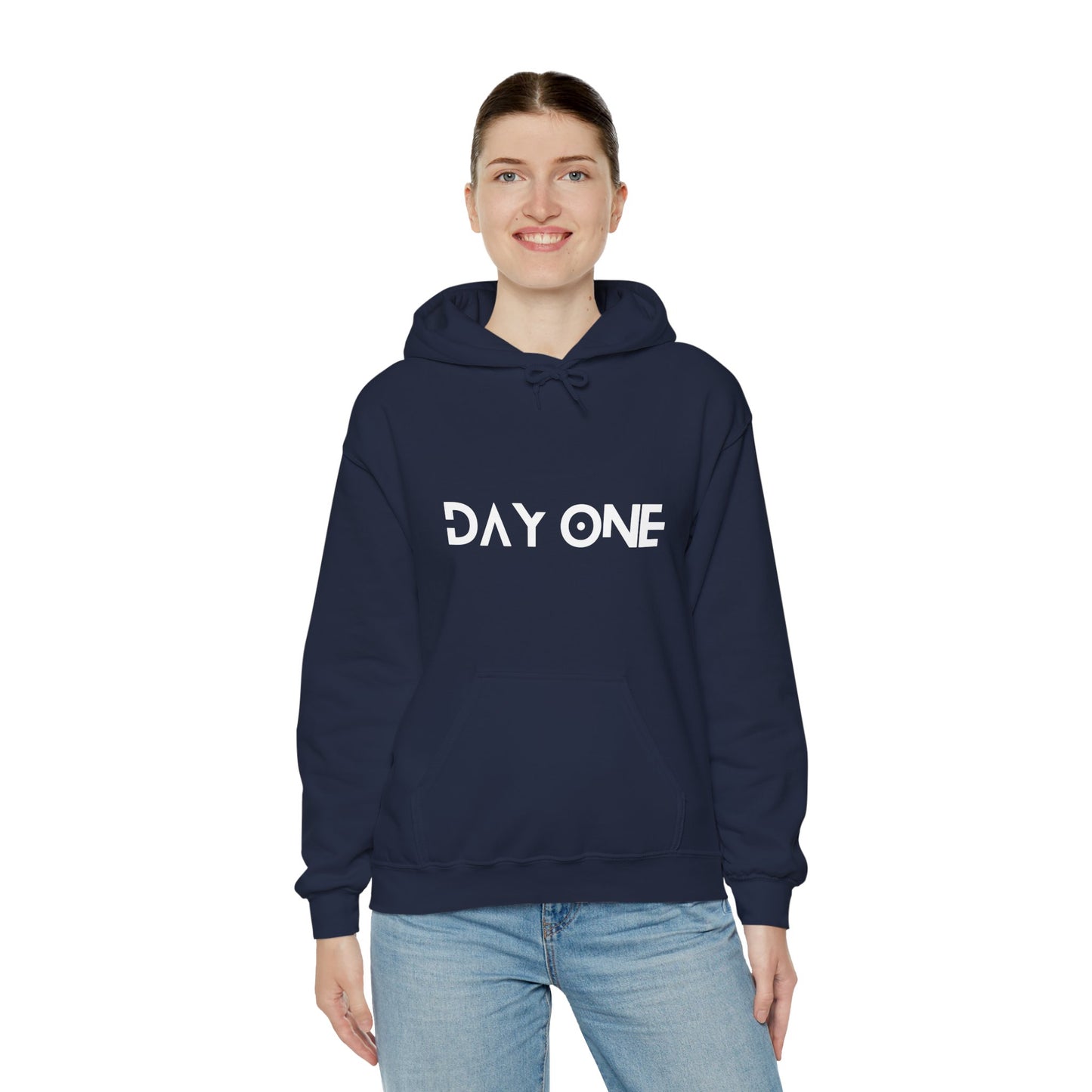 DAY ONE - white text - Hooded Sweatshirt