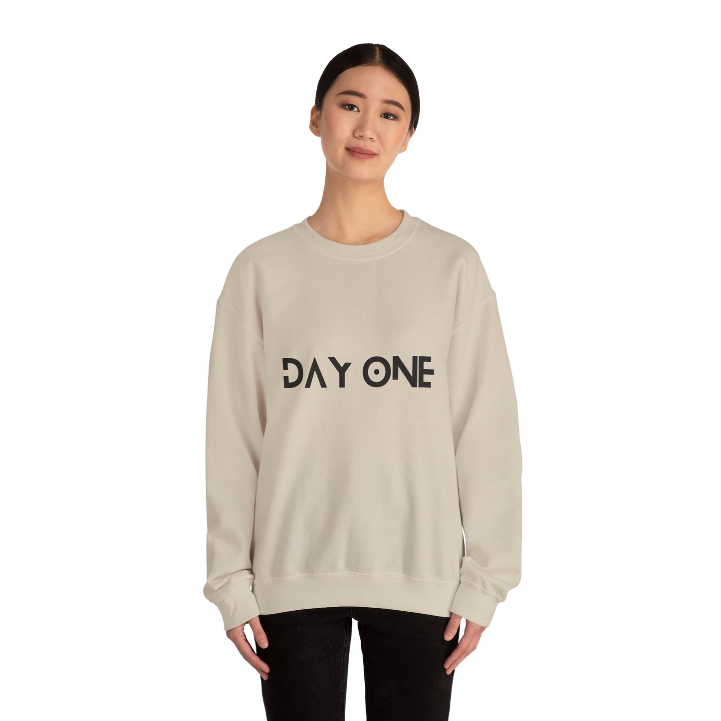 DAY ONE - black text - Crewneck Sweatshirt