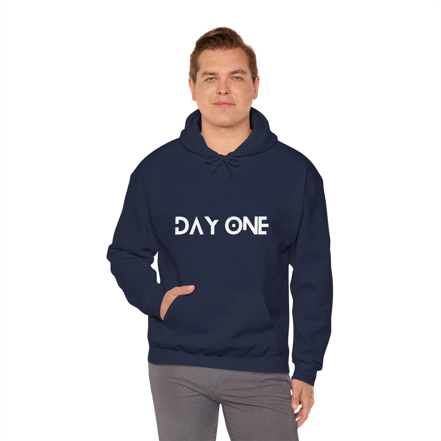 DAY ONE - white text - Hooded Sweatshirt