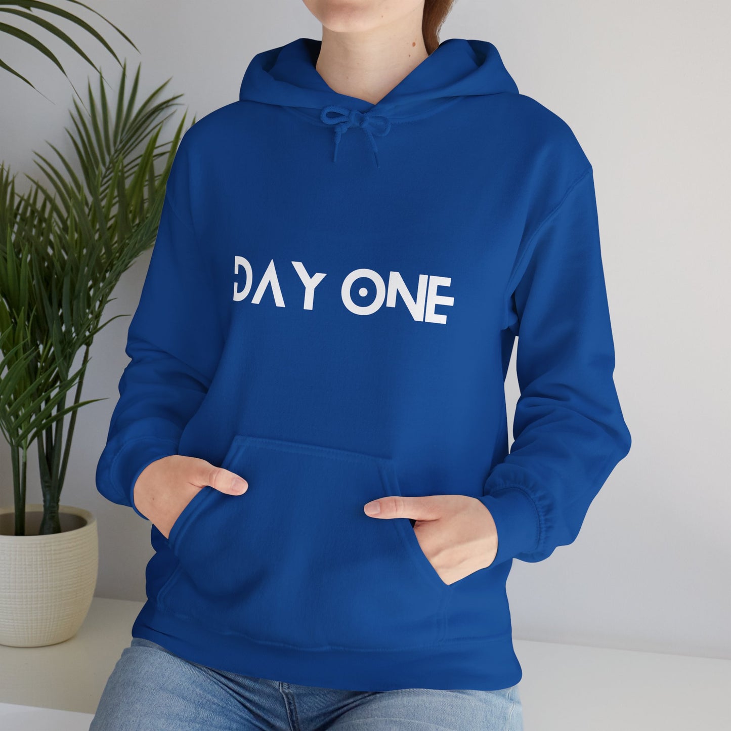 DAY ONE - white text - Hooded Sweatshirt