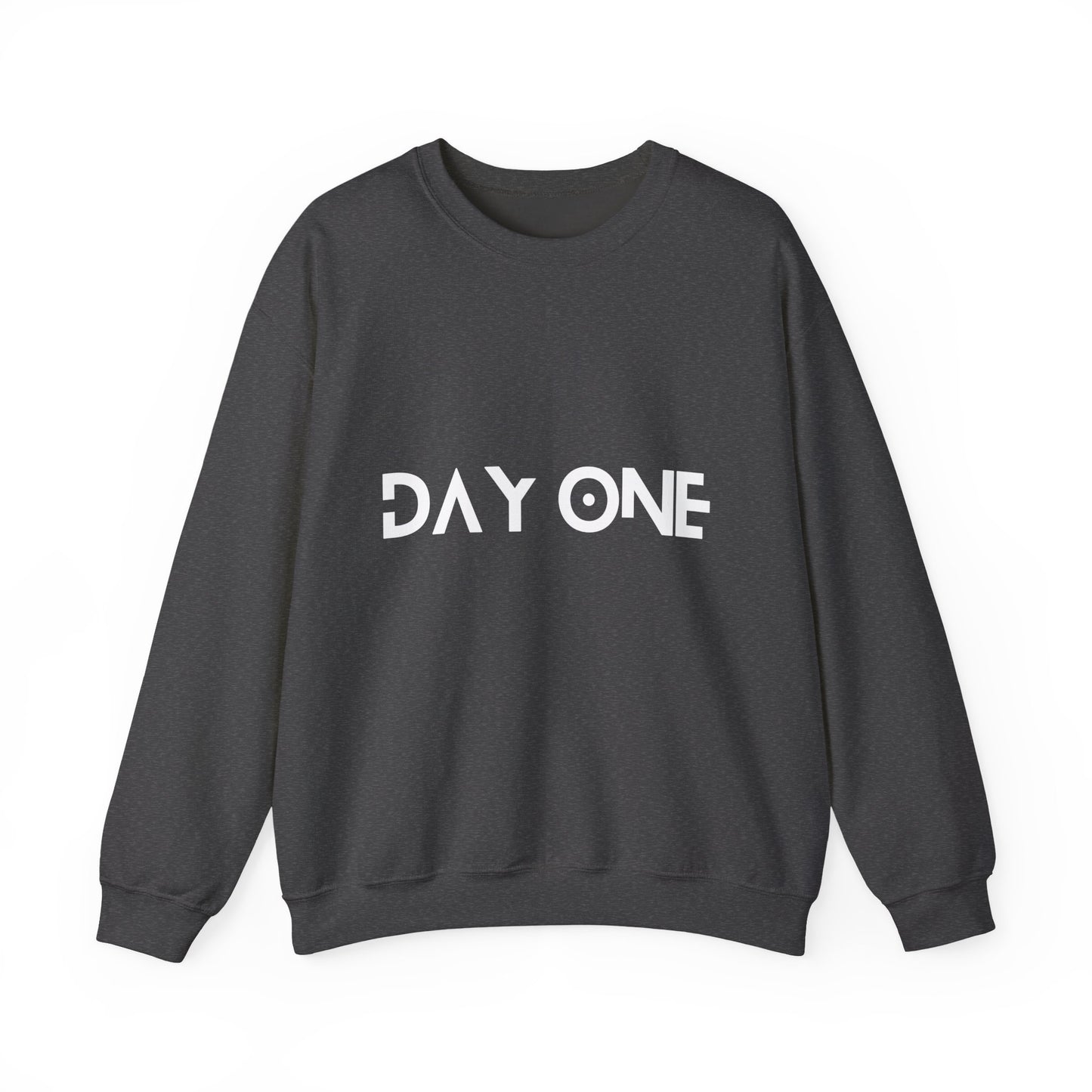DAY ONE - white text - Crewneck Sweatshirt