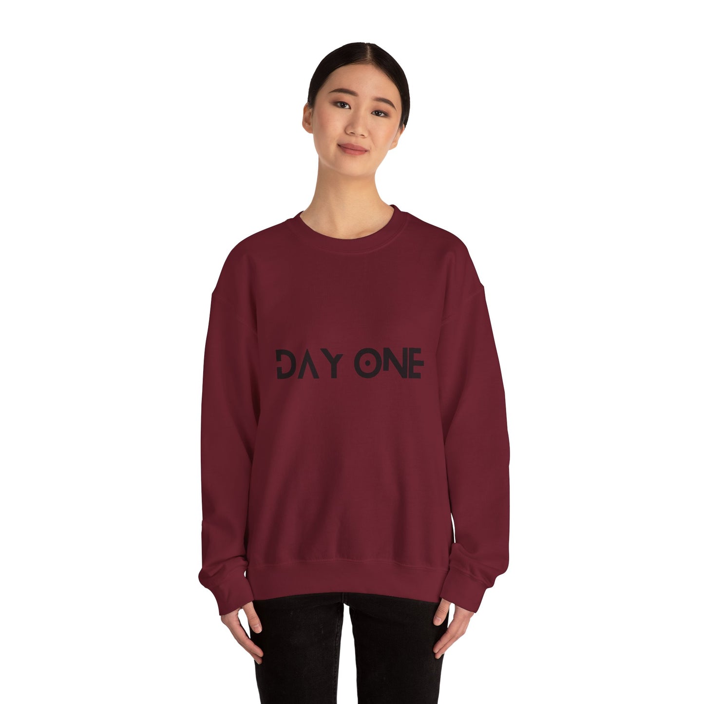 DAY ONE - black text - Crewneck Sweatshirt