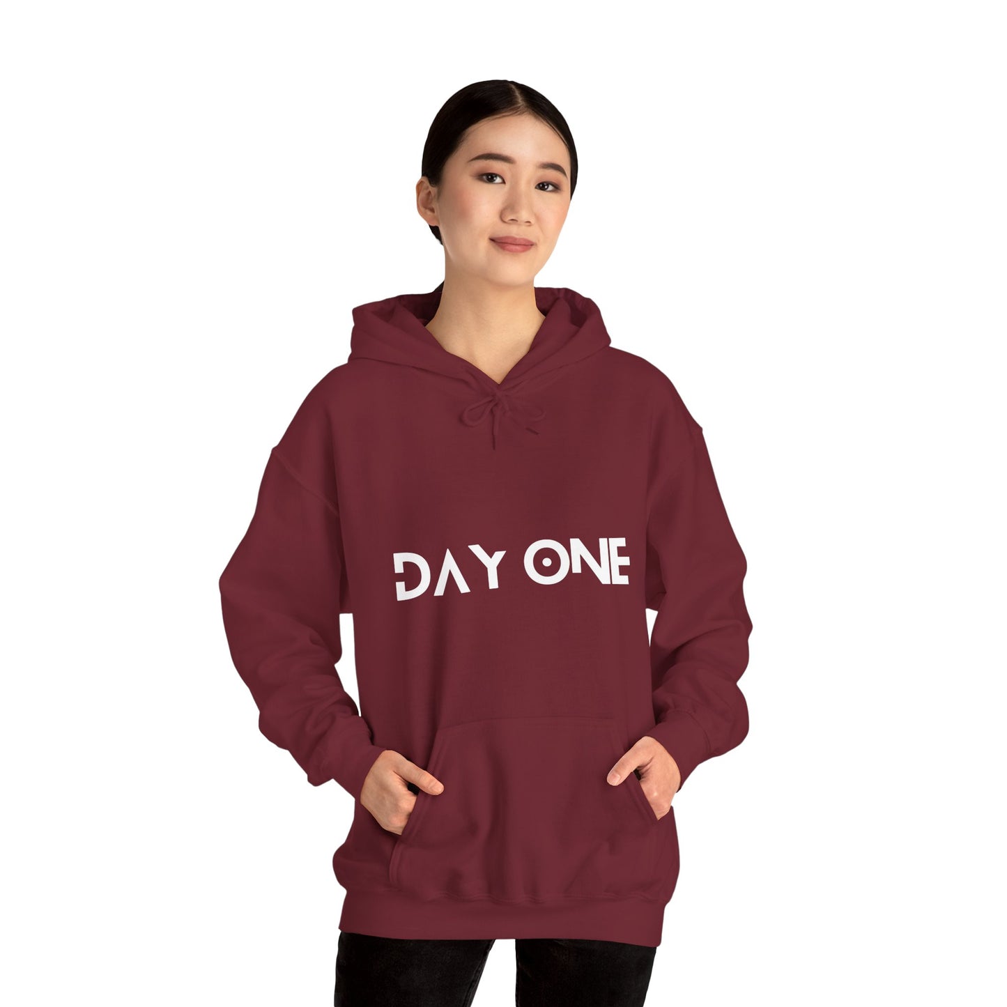 DAY ONE - white text - Hooded Sweatshirt