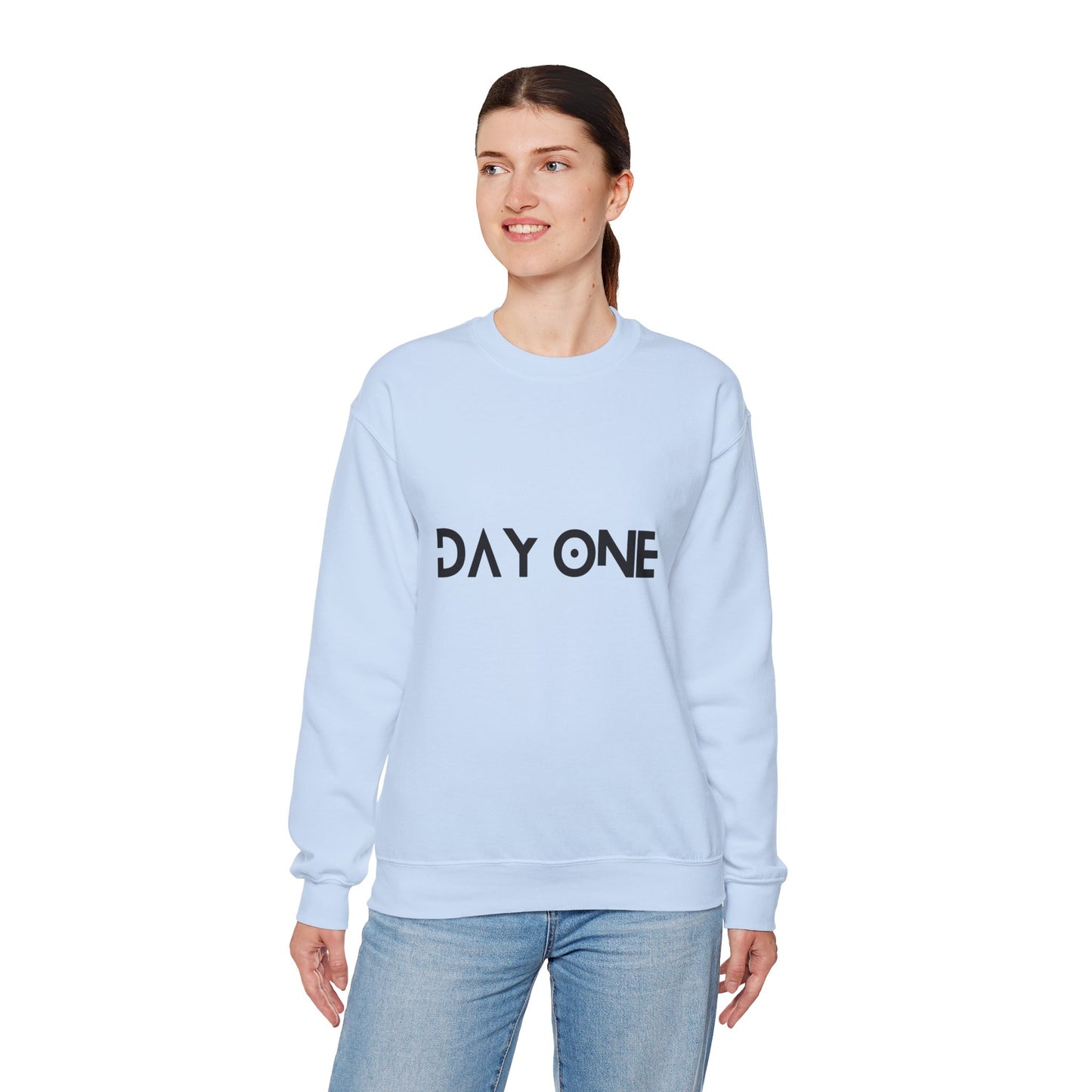 DAY ONE - black text - Crewneck Sweatshirt