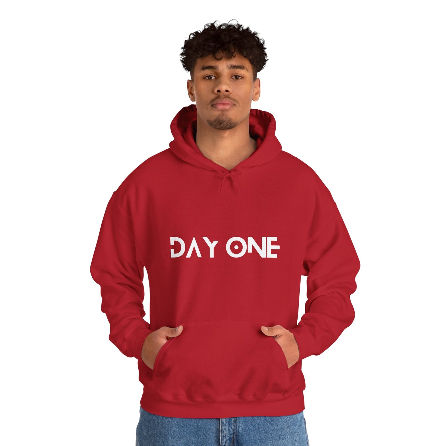 DAY ONE - white text - Hooded Sweatshirt