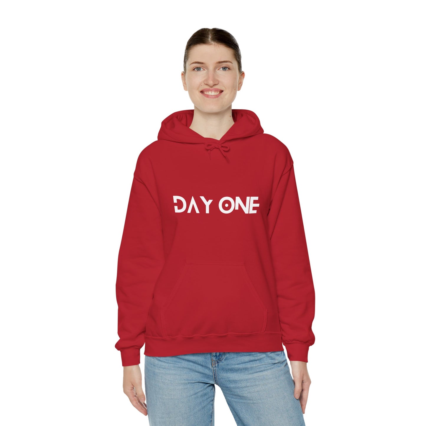 DAY ONE - white text - Hooded Sweatshirt