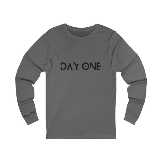 DAY ONE - black text - Jersey Long Sleeve Tee