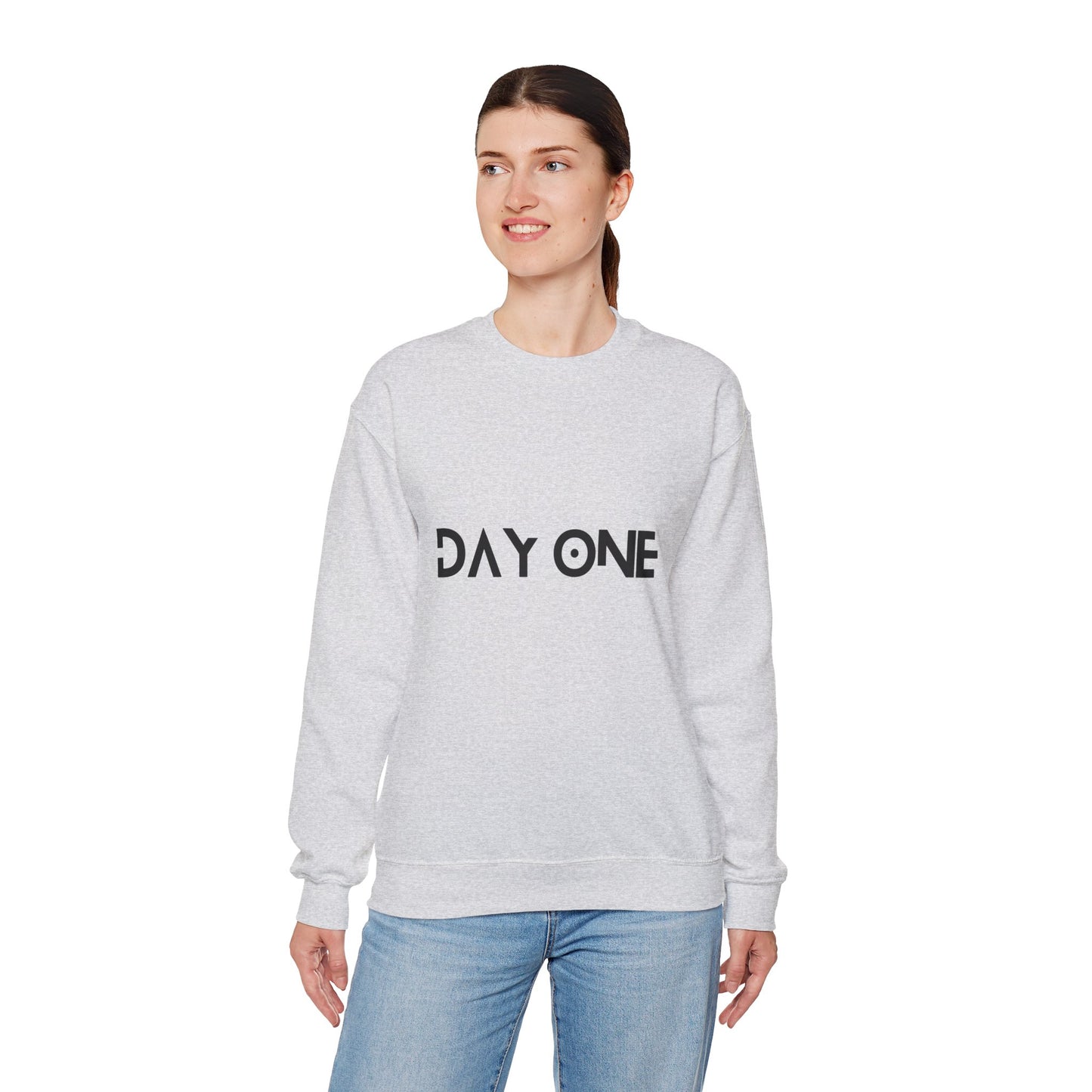 DAY ONE - black text - Crewneck Sweatshirt