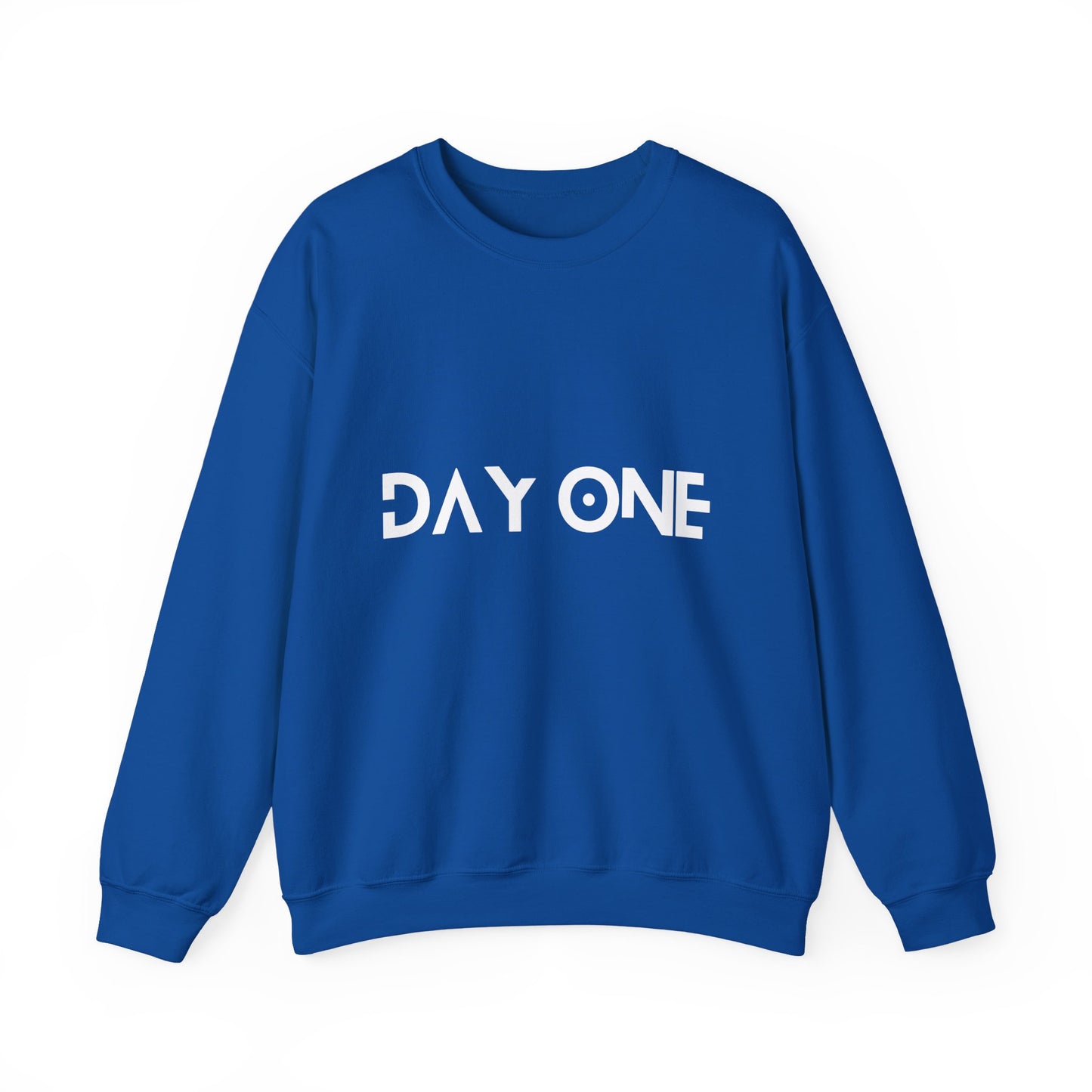 DAY ONE - white text - Crewneck Sweatshirt