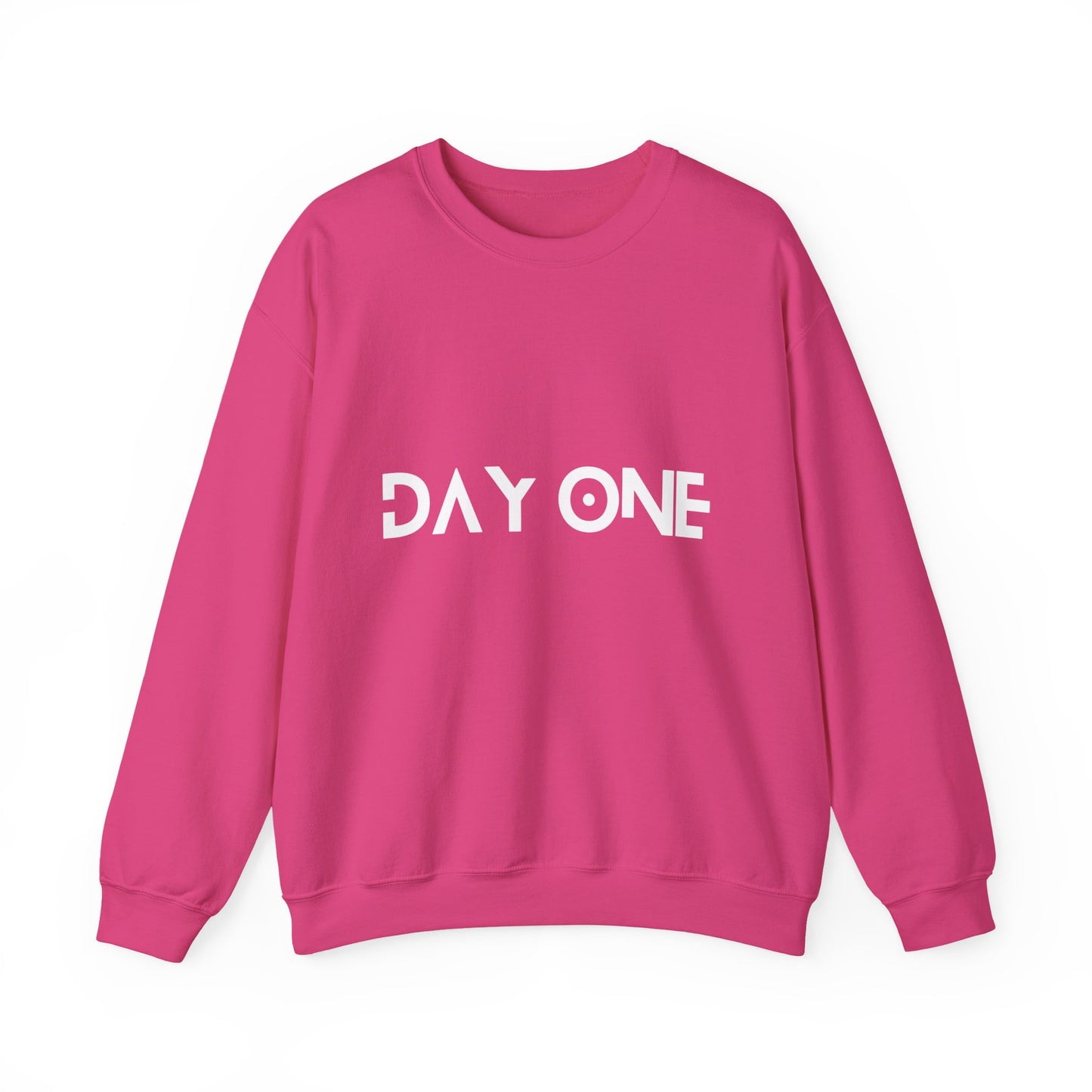 DAY ONE - white text - Crewneck Sweatshirt