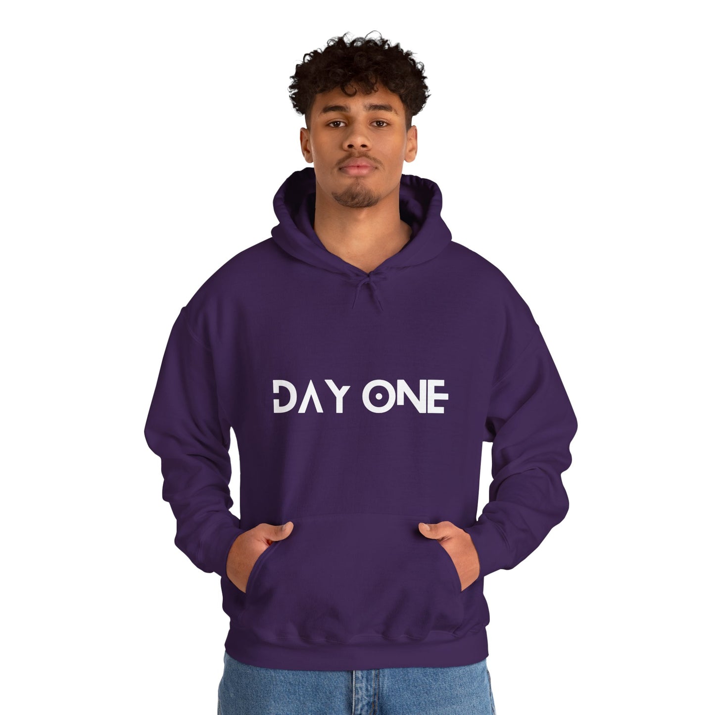DAY ONE - white text - Hooded Sweatshirt