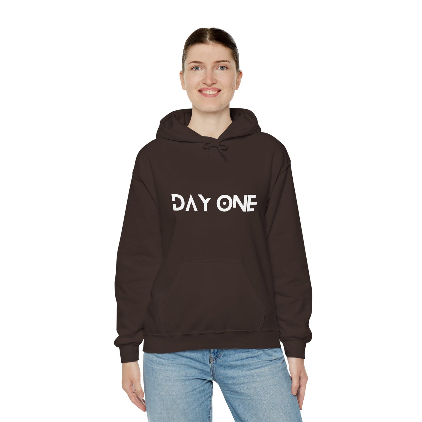DAY ONE - white text - Hooded Sweatshirt