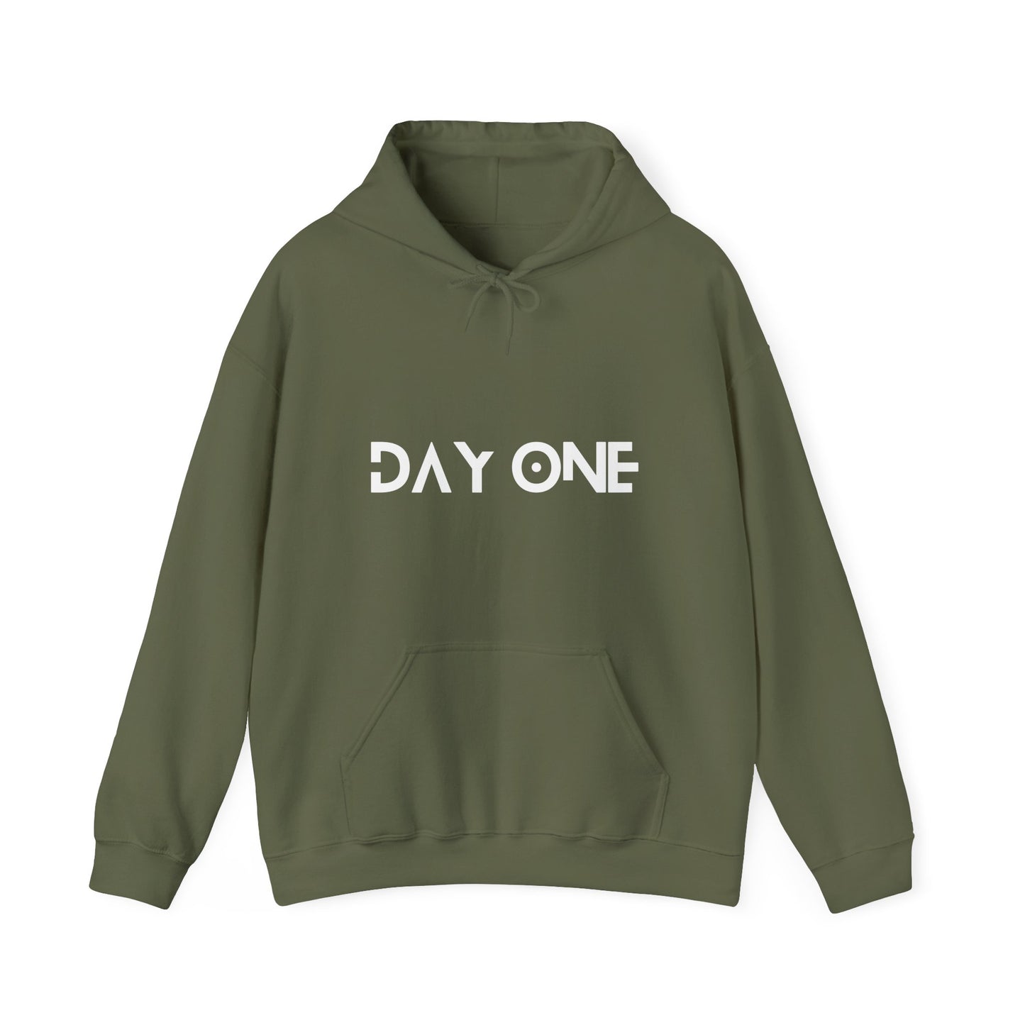 DAY ONE - white text - Hooded Sweatshirt