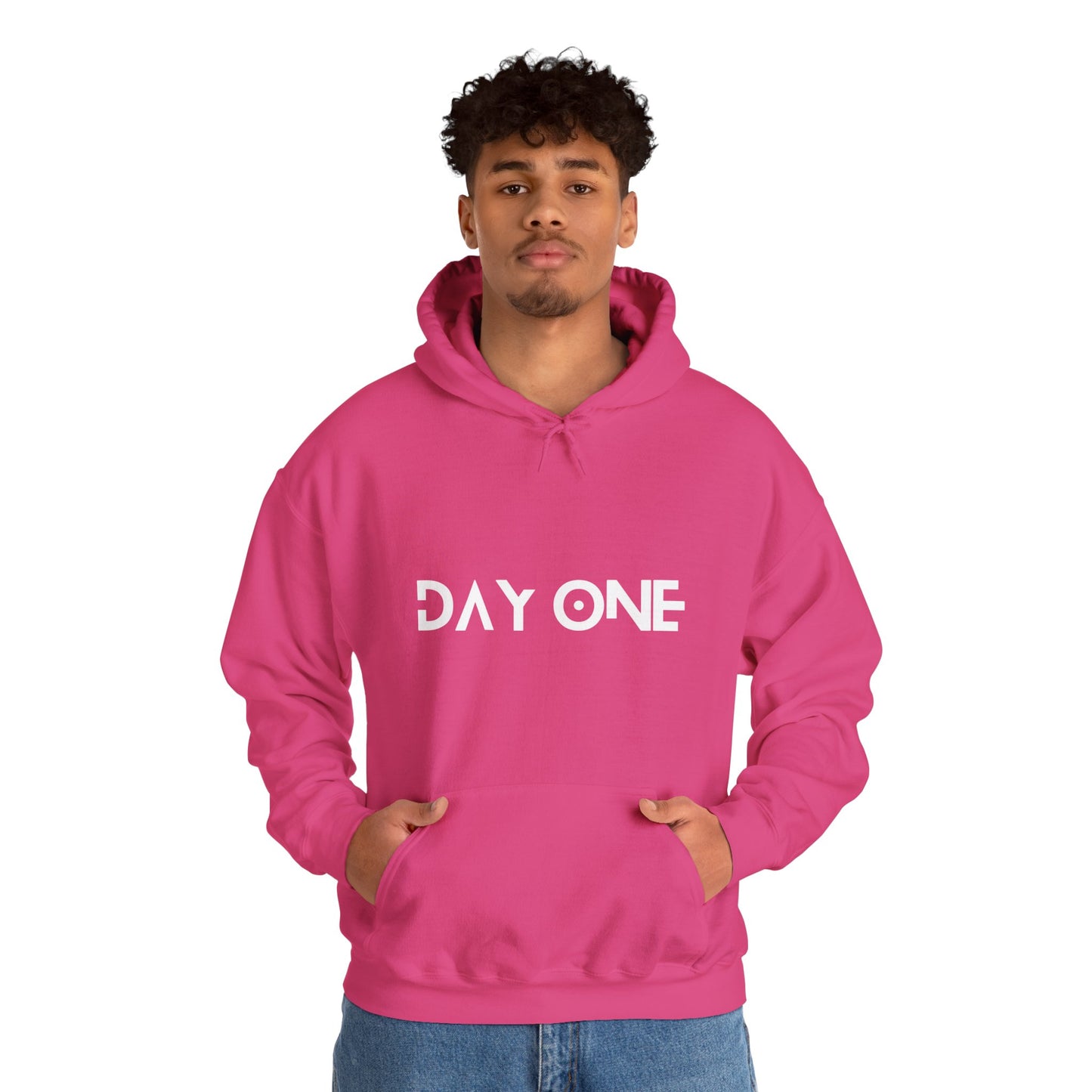 DAY ONE - white text - Hooded Sweatshirt