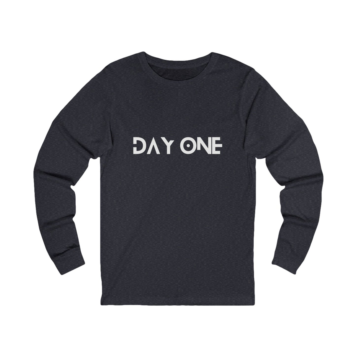 DAY ONE - white text - Jersey Long Sleeve Tee
