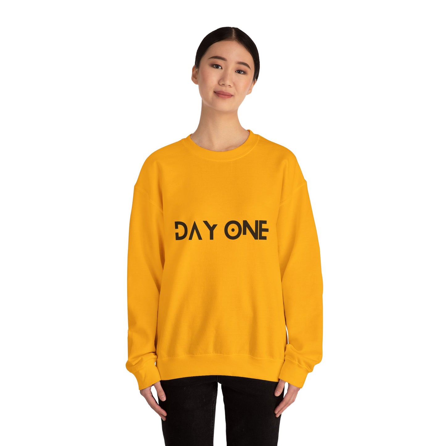 DAY ONE - black text - Crewneck Sweatshirt