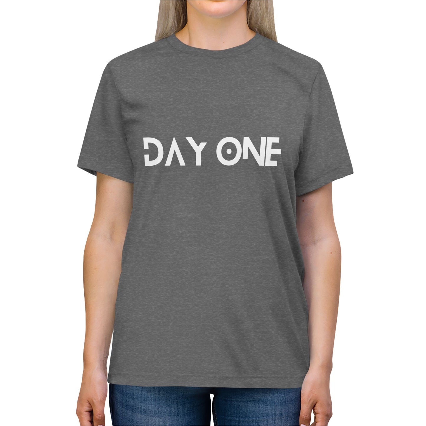 DAY ONE - white text - Triblend Tee