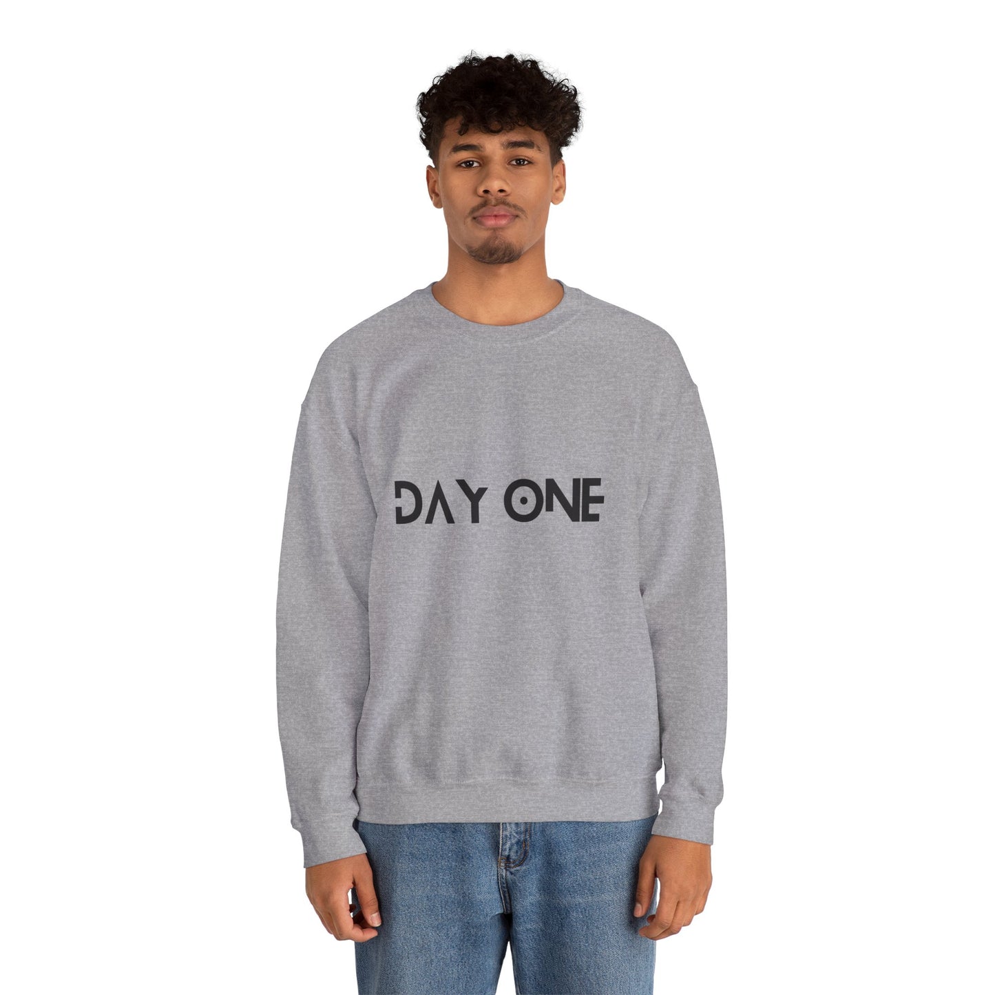 DAY ONE - black text - Crewneck Sweatshirt