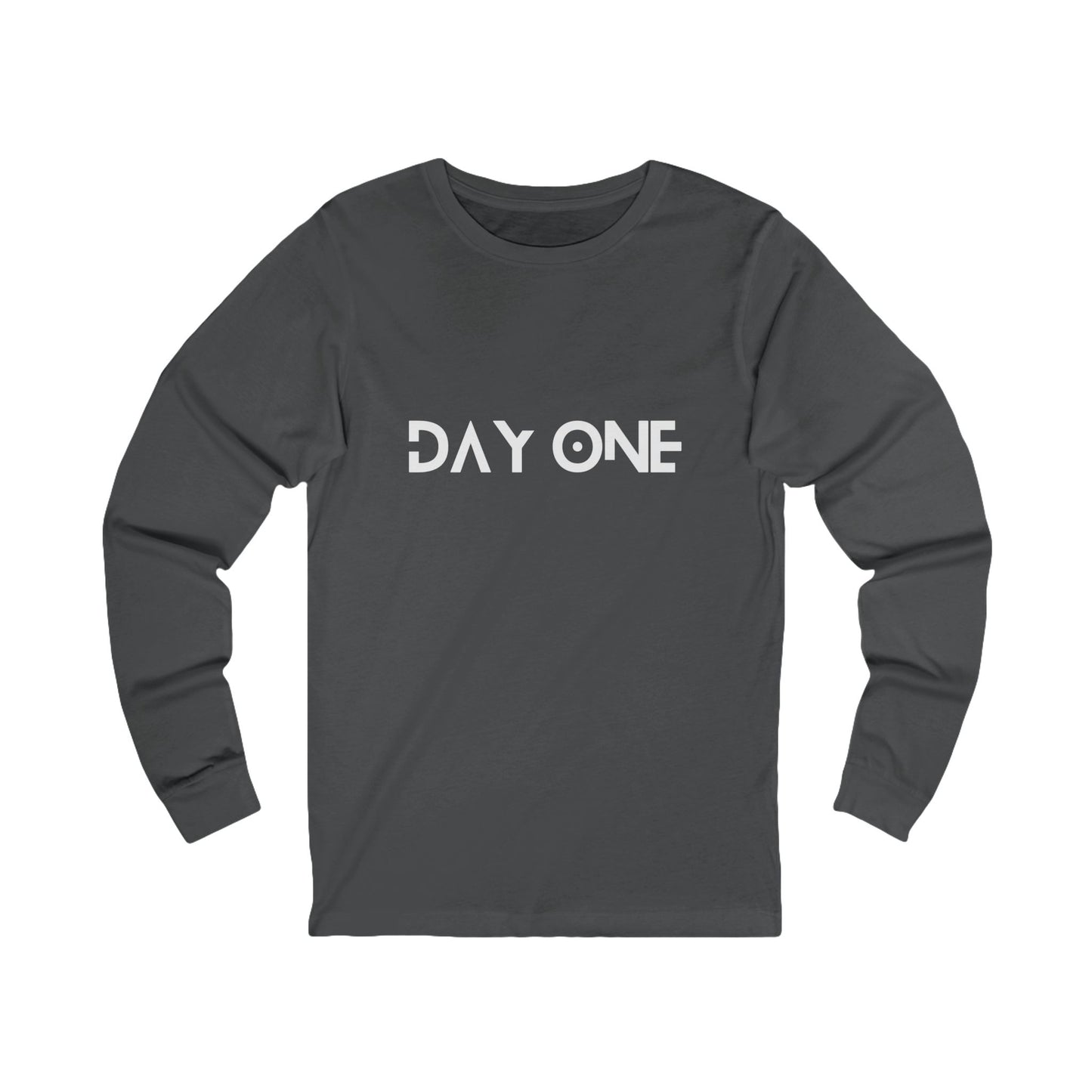 DAY ONE - white text - Jersey Long Sleeve Tee