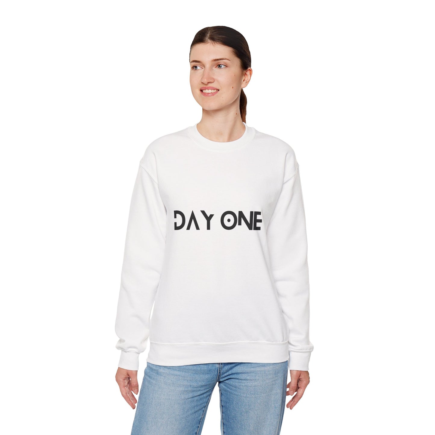 DAY ONE - black text - Crewneck Sweatshirt