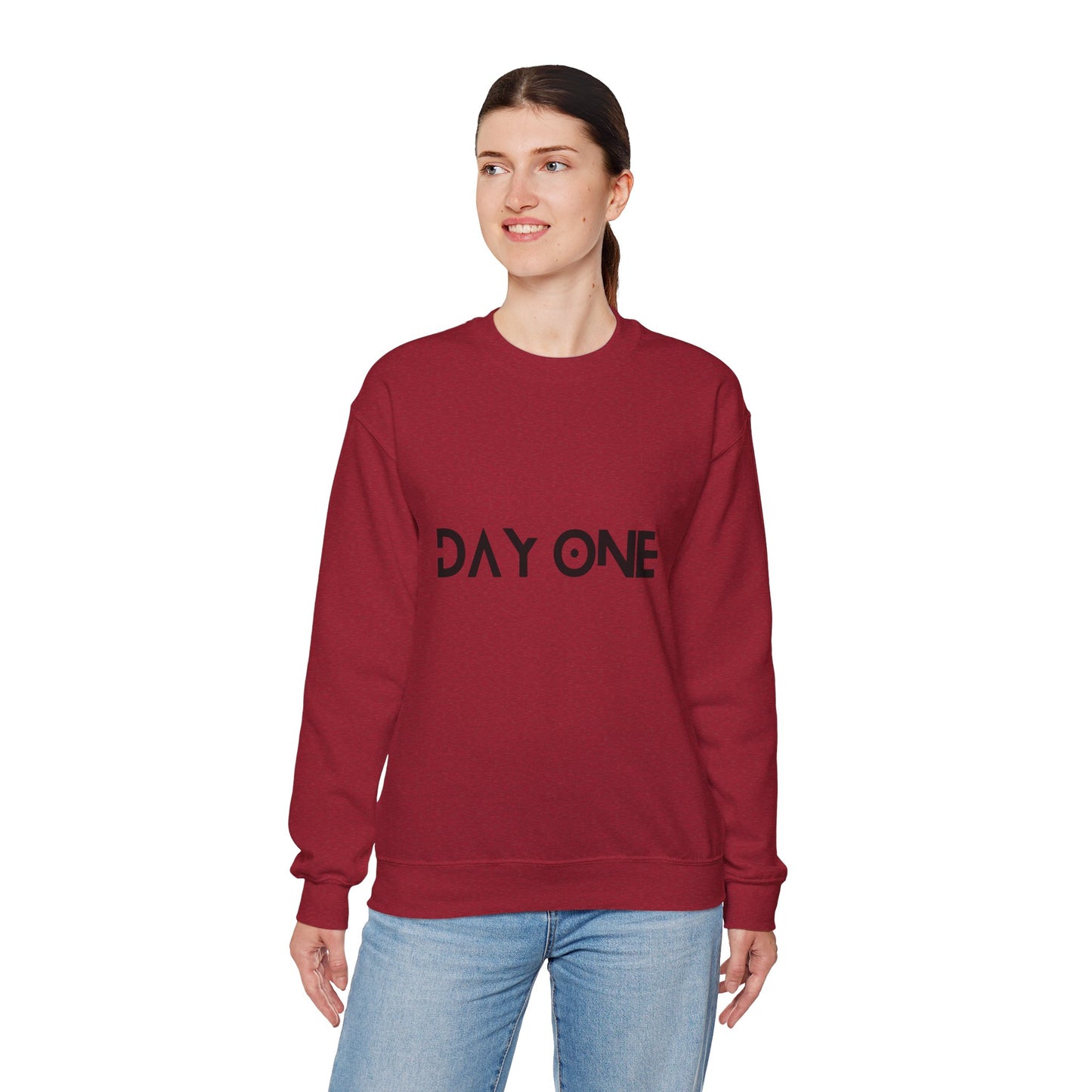 DAY ONE - black text - Crewneck Sweatshirt