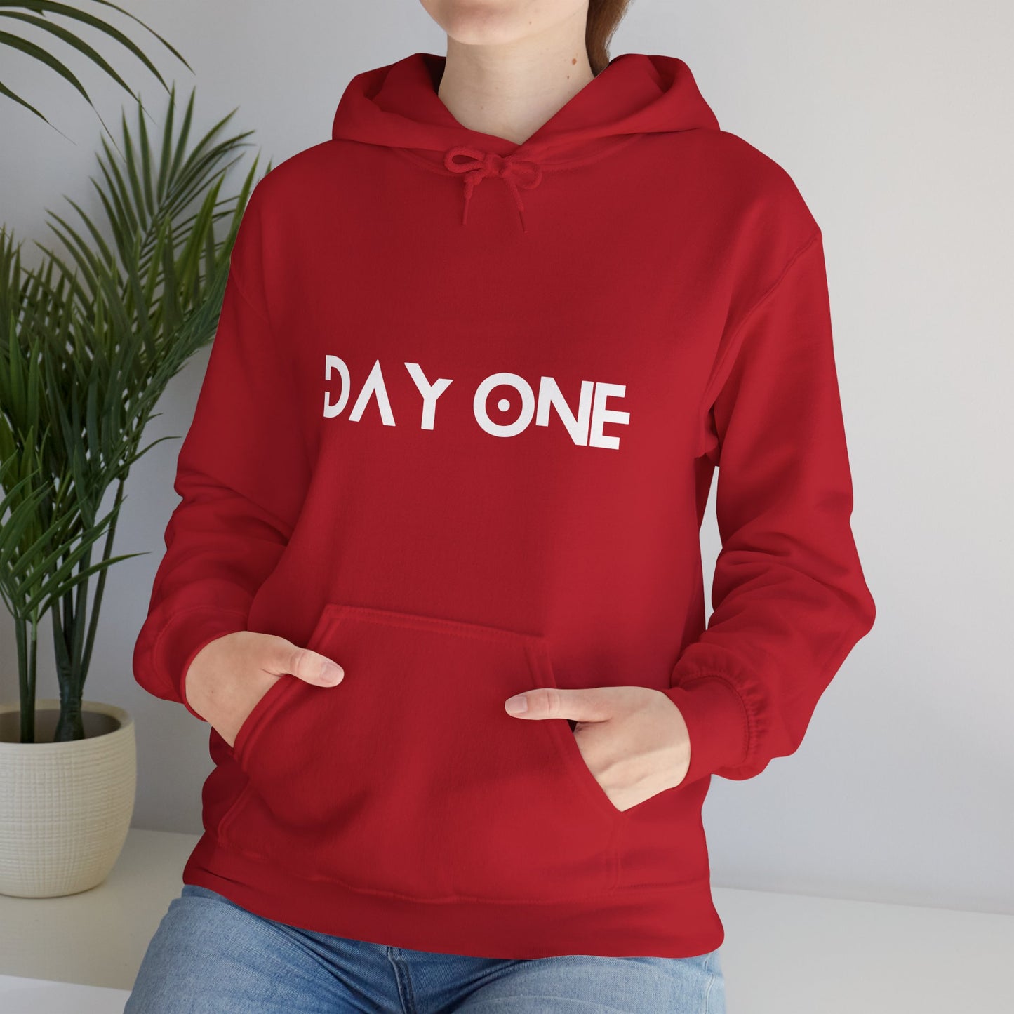 DAY ONE - white text - Hooded Sweatshirt