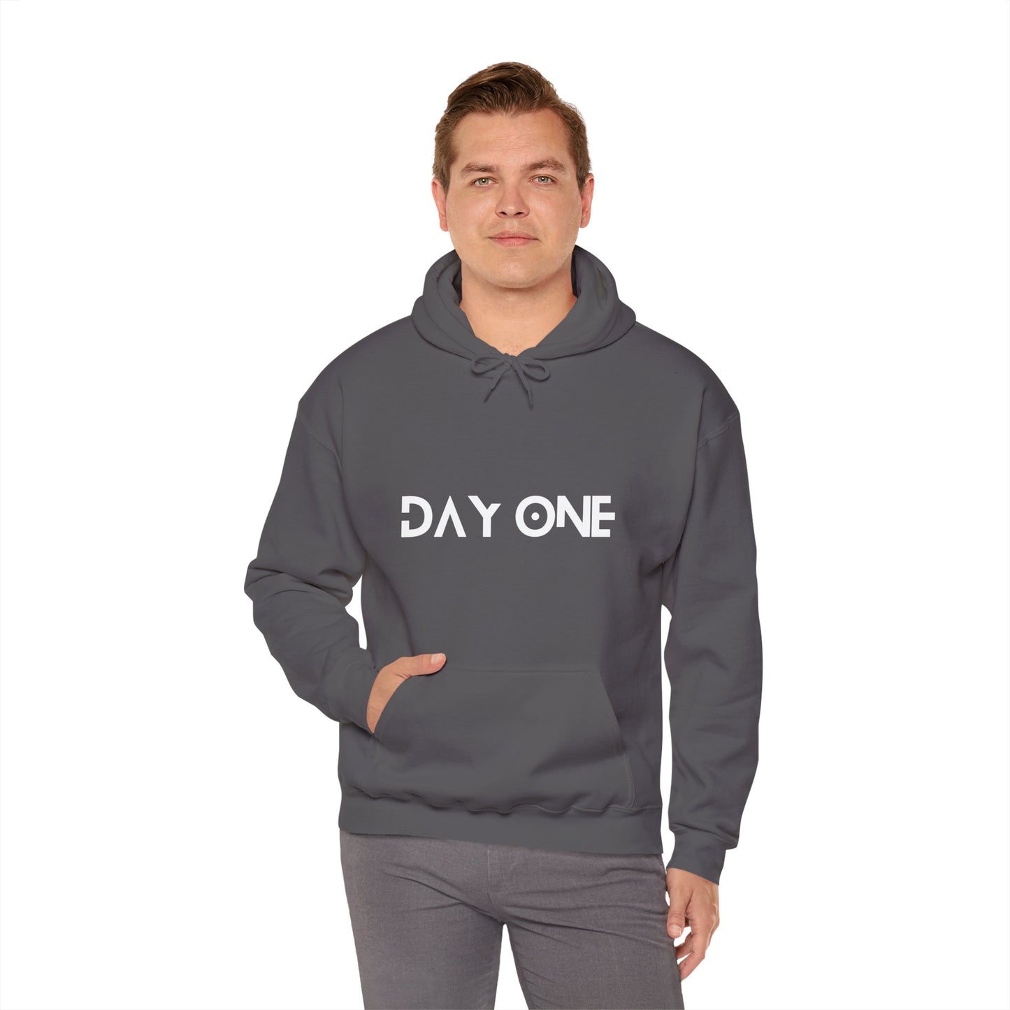 DAY ONE - white text - Hooded Sweatshirt