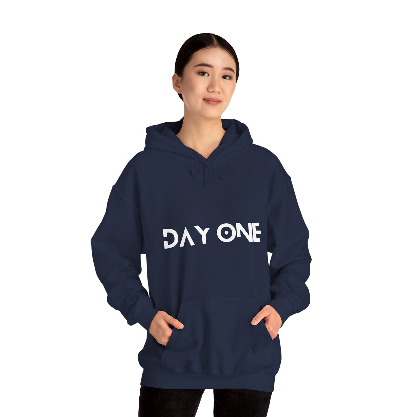 DAY ONE - white text - Hooded Sweatshirt