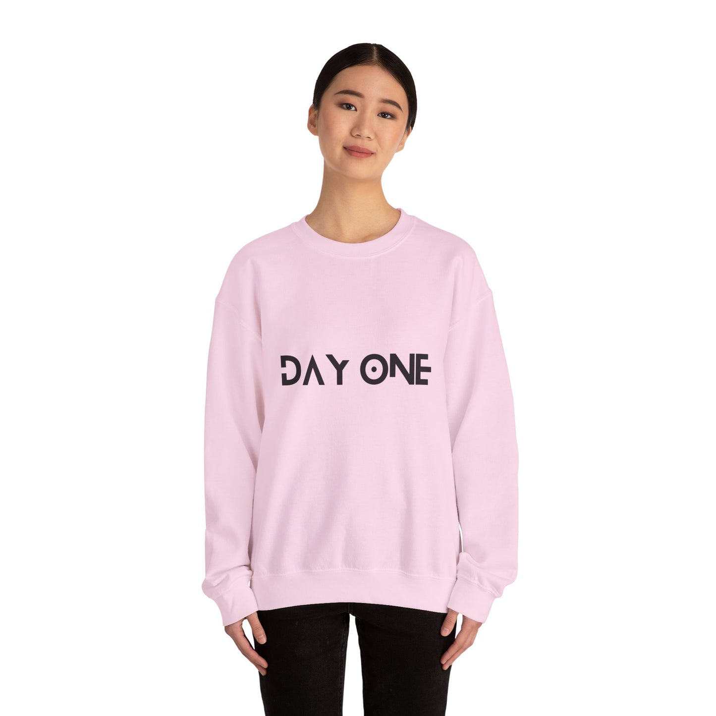 DAY ONE - black text - Crewneck Sweatshirt
