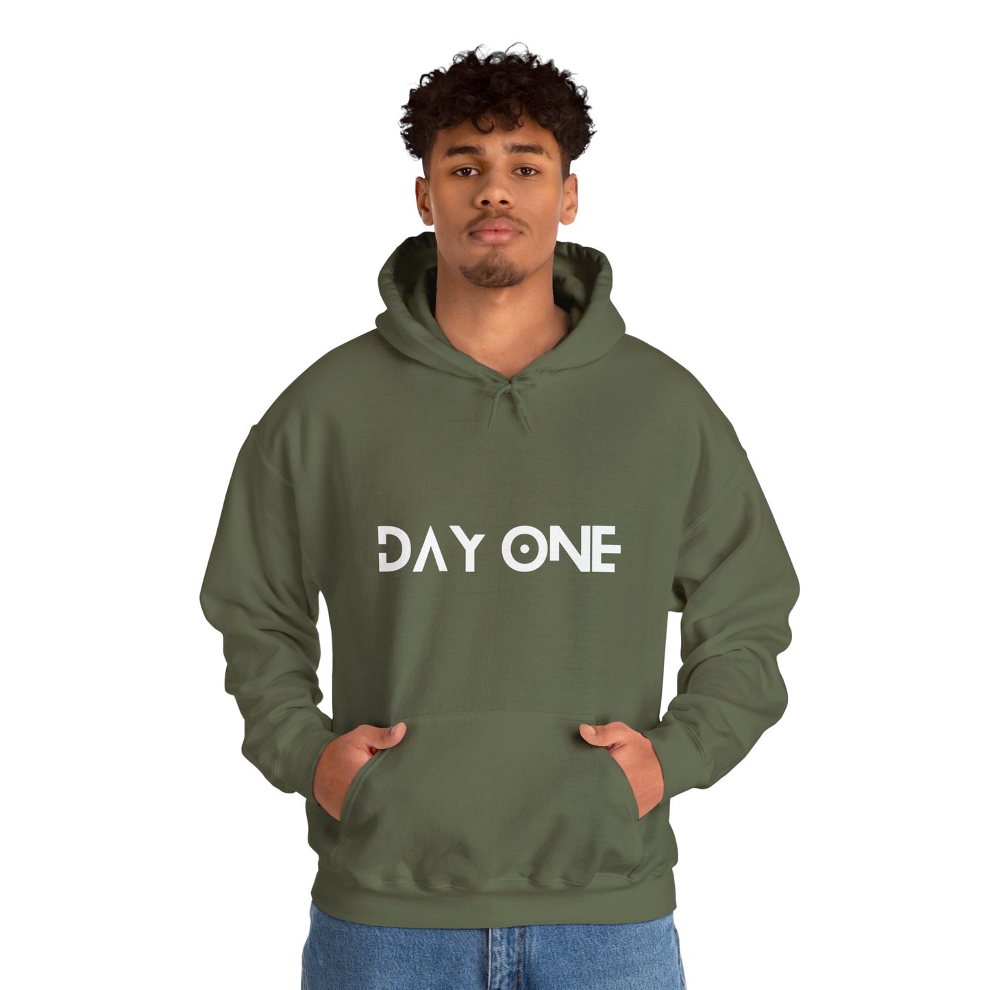 DAY ONE - white text - Hooded Sweatshirt