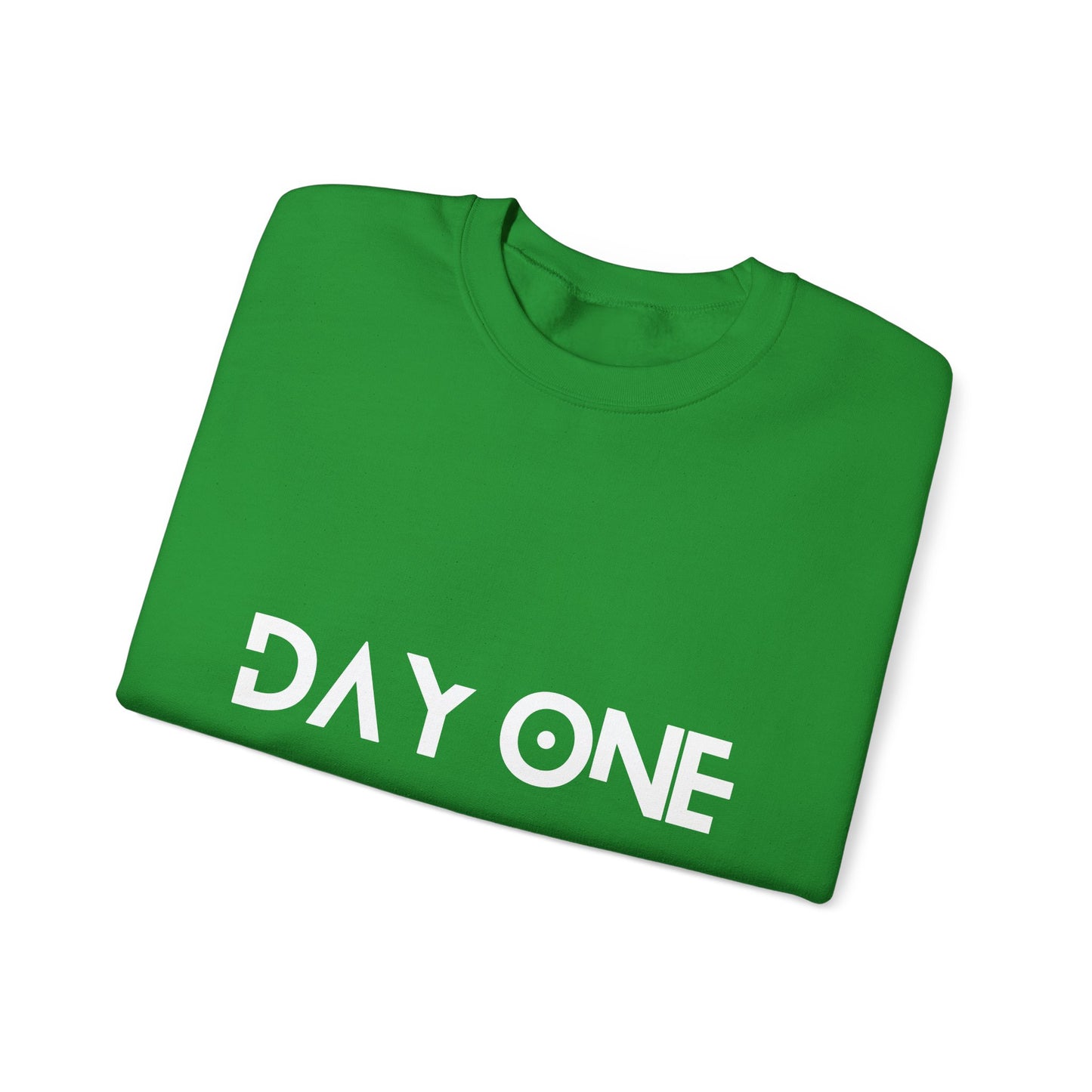 DAY ONE - white text - Crewneck Sweatshirt