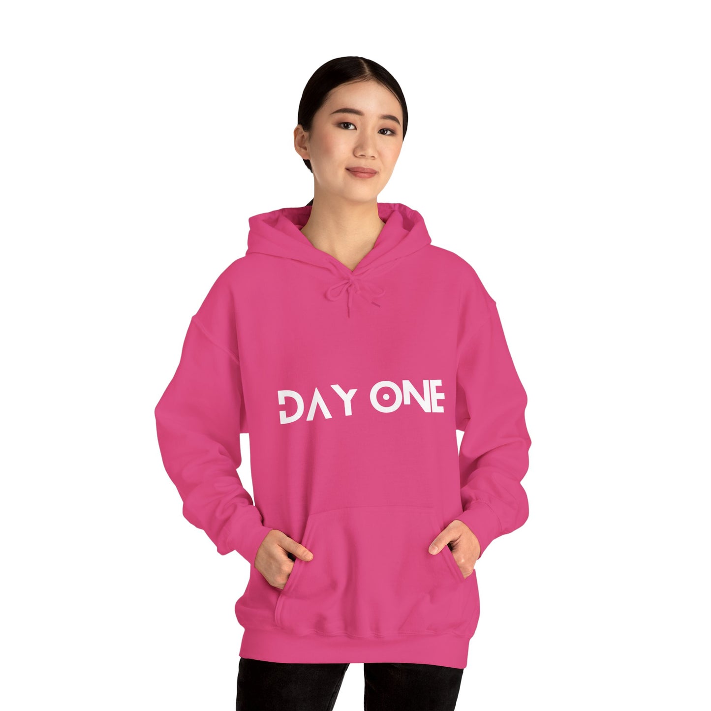 DAY ONE - white text - Hooded Sweatshirt