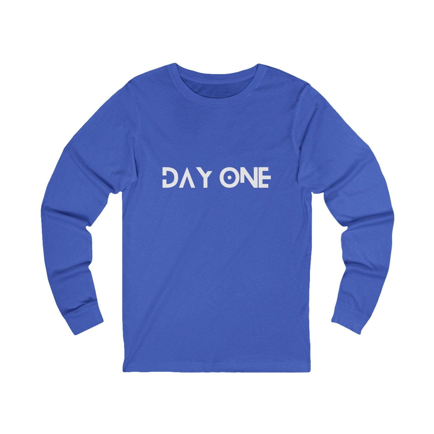 DAY ONE - white text - Jersey Long Sleeve Tee