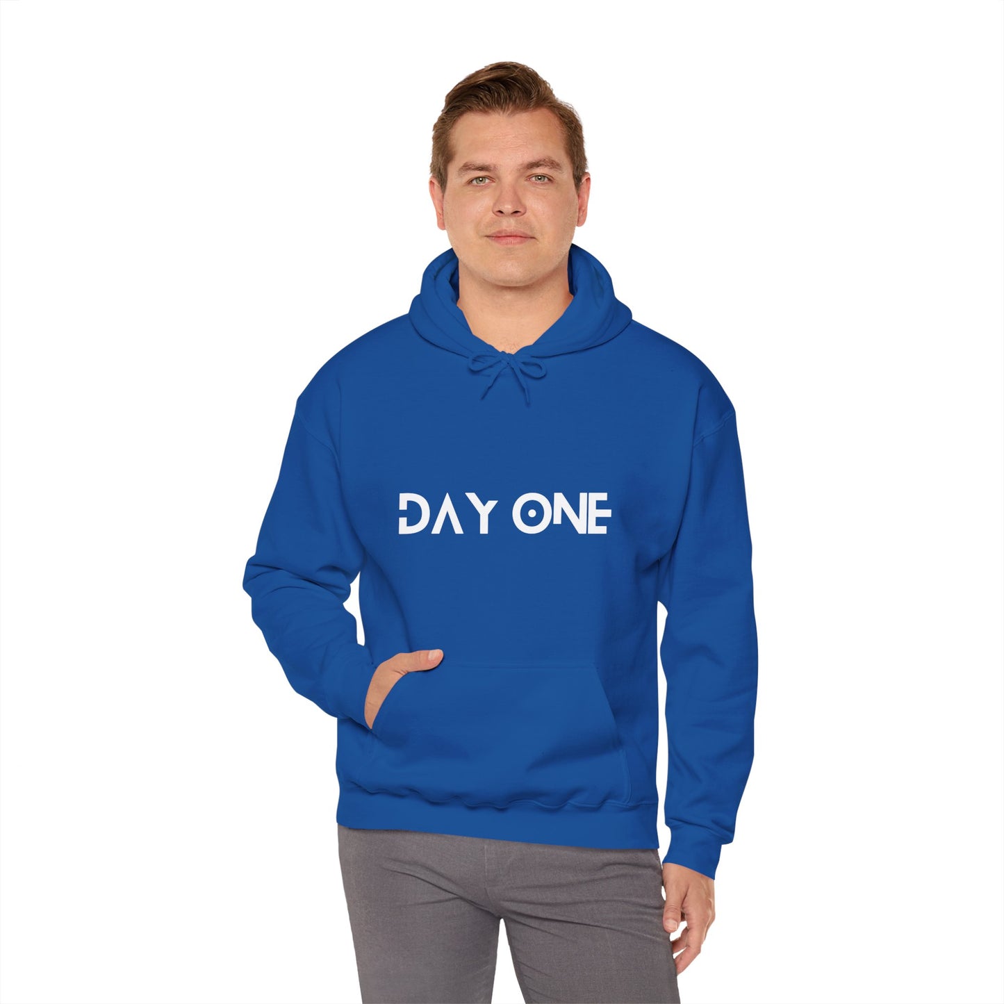 DAY ONE - white text - Hooded Sweatshirt