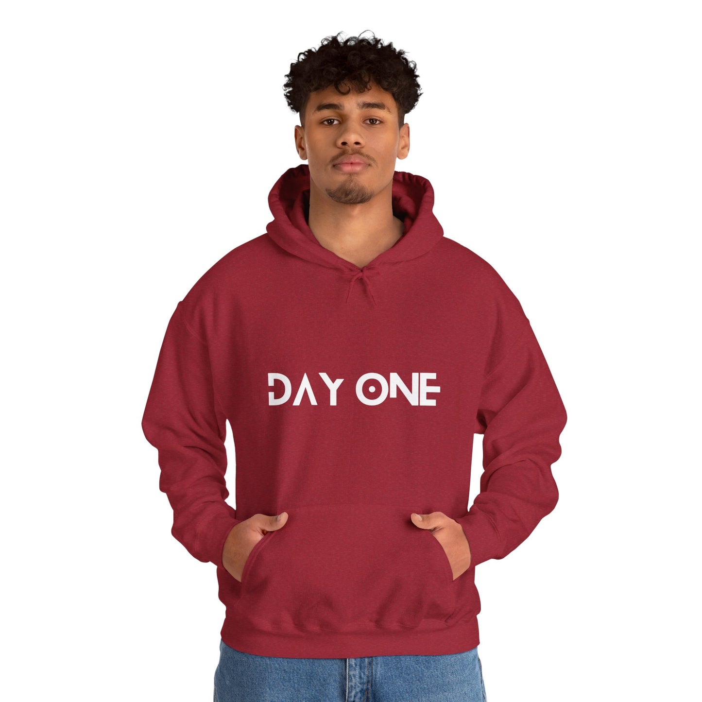 DAY ONE - white text - Hooded Sweatshirt