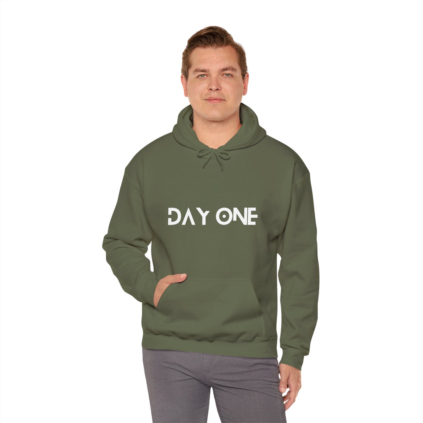 DAY ONE - white text - Hooded Sweatshirt