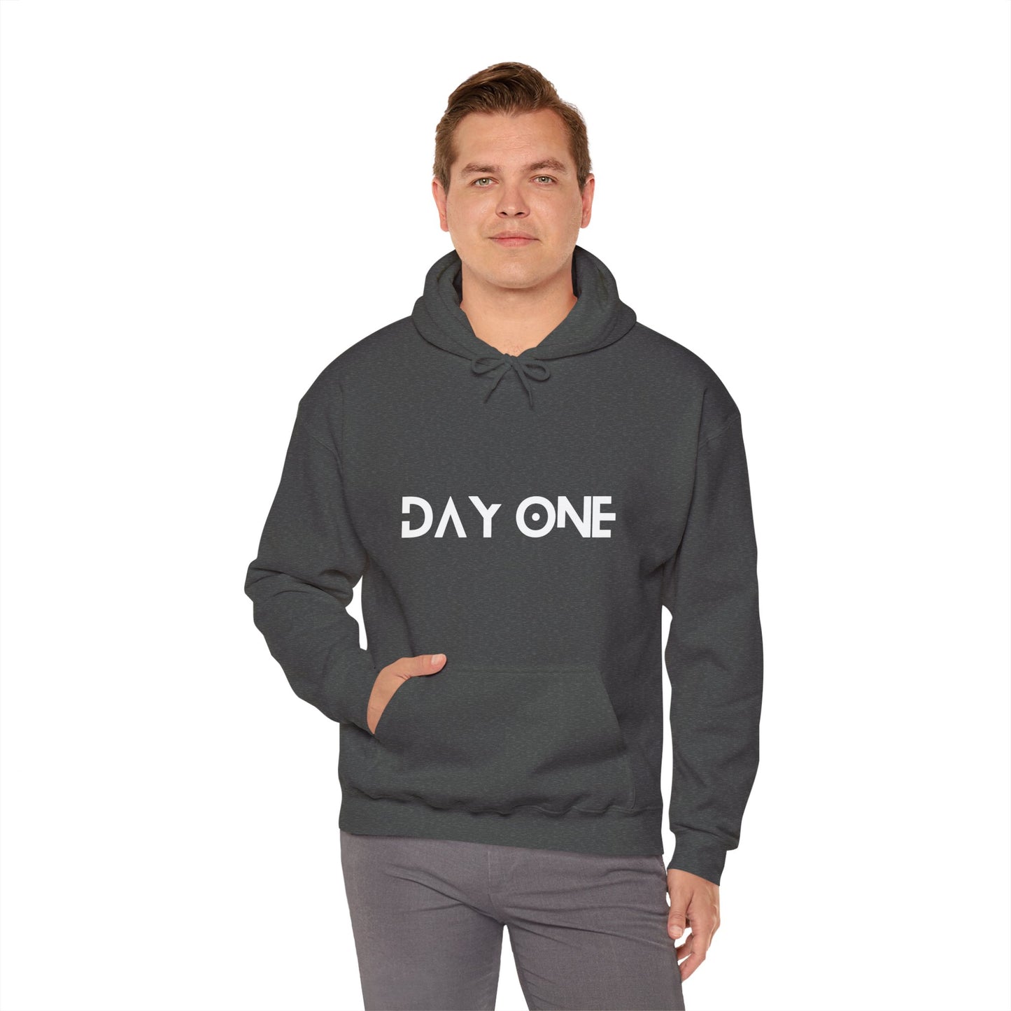 DAY ONE - white text - Hooded Sweatshirt