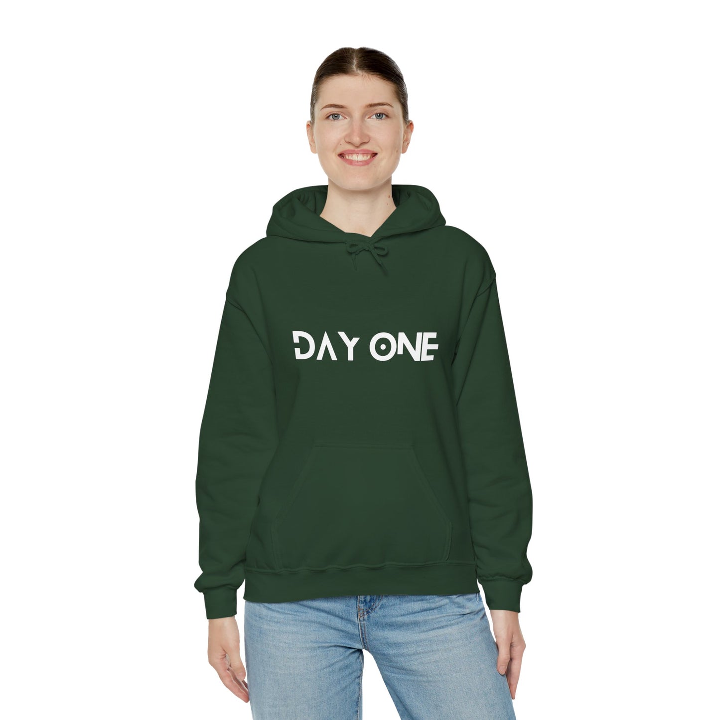 DAY ONE - white text - Hooded Sweatshirt