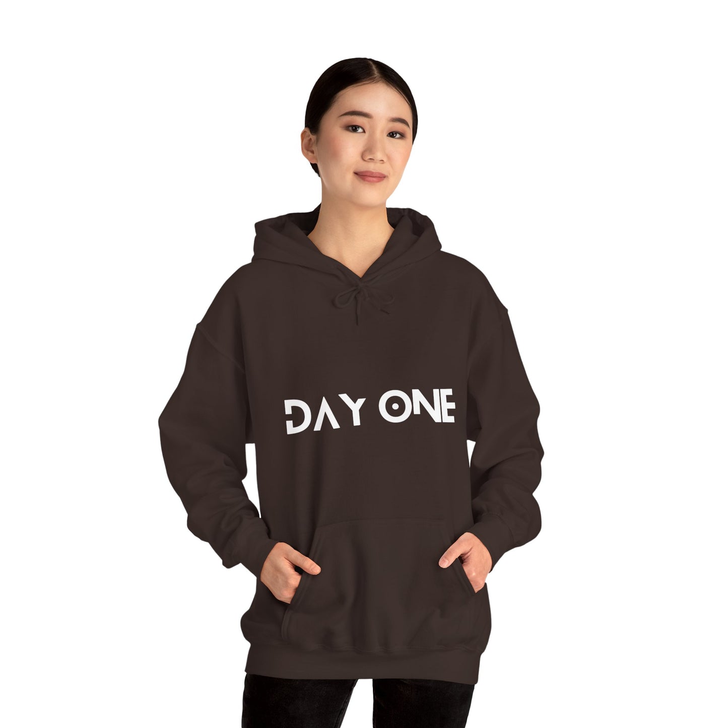DAY ONE - white text - Hooded Sweatshirt