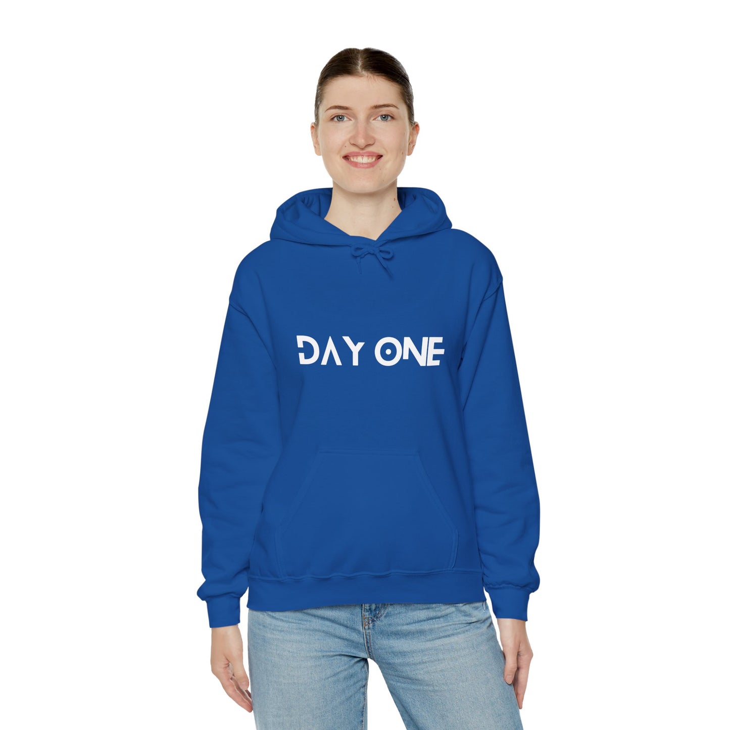 DAY ONE - white text - Hooded Sweatshirt