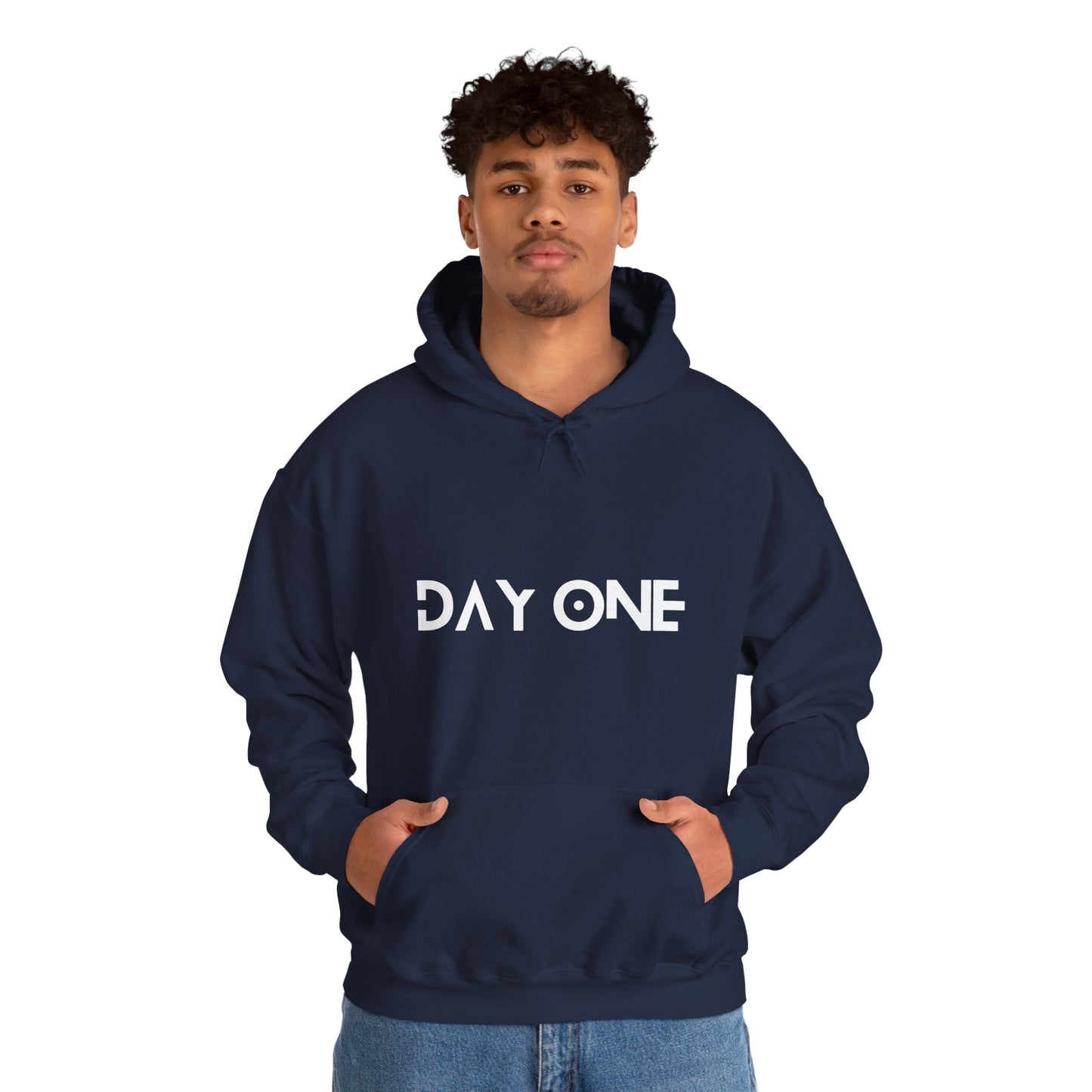 DAY ONE - white text - Hooded Sweatshirt
